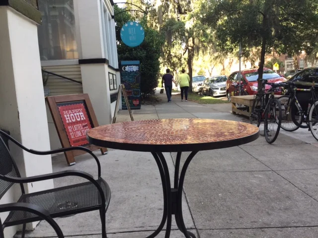 Outside Foxy Loxy, home of the Bourbon Cinnamon Sugar Cookie