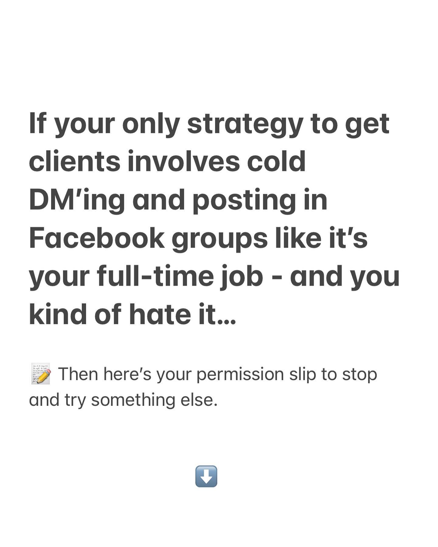 Seriously though&hellip;

I can&rsquo;t tell you how many times a week I have to reassure the new coaches in my world that these strategies ⬆️ are not the only way to grow your business.

It&rsquo;s hard to believe this when you&rsquo;ve been told by