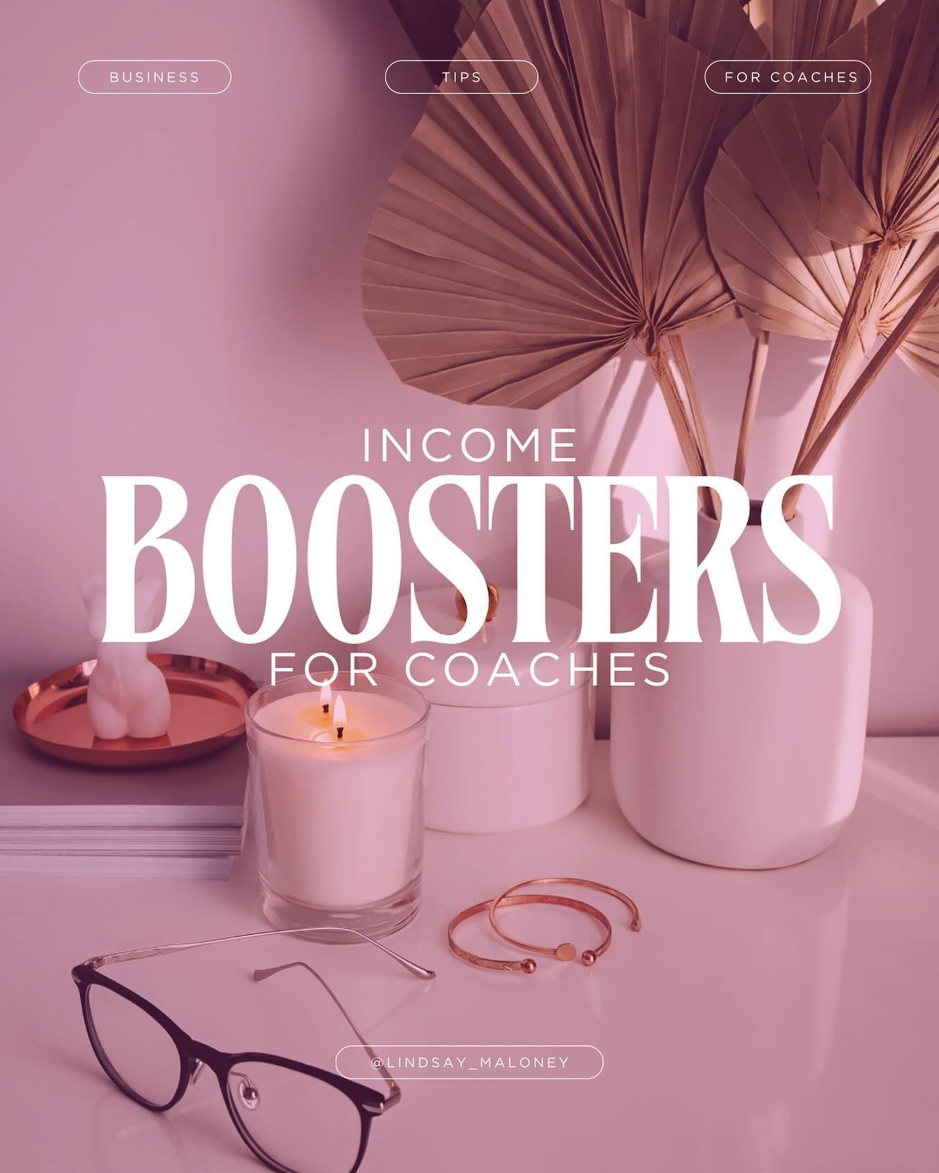 🚀🚀🚀 Income boosters for coaches.

1️⃣ Pre-sell something you&rsquo;ve been working on or something you plan on launching. 

2️⃣ Sell pop-up intensive sessions.

3️⃣ Sell a product you already have. 

4️⃣ Create and sell a masterclass based on your