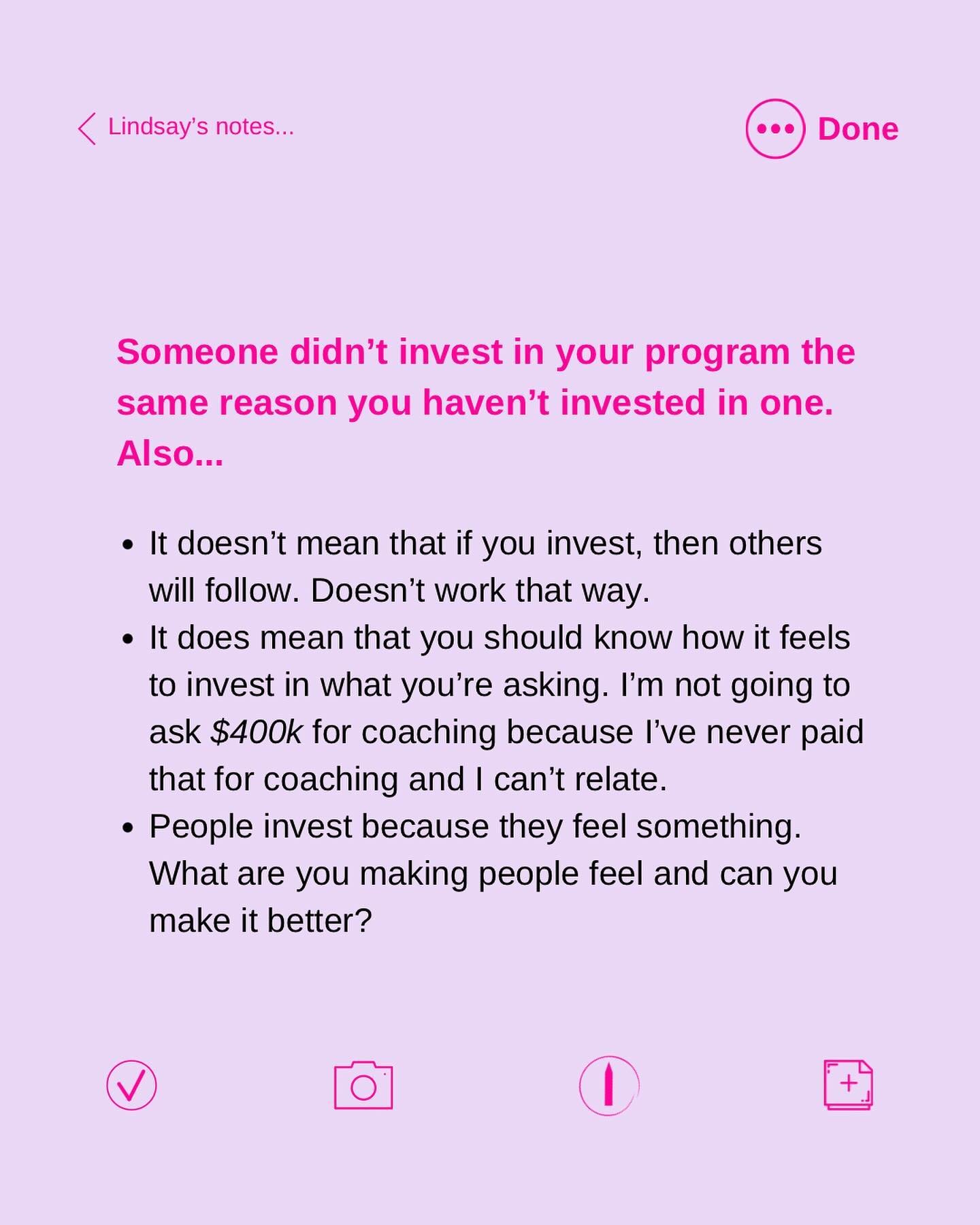📣 Someone didn&rsquo;t invest in your program the same reason you haven&rsquo;t invested in one. Also...

📌 It doesn&rsquo;t mean that if you invest, then others will follow. Doesn&rsquo;t work that way. 

📌 It does mean that you should know how i
