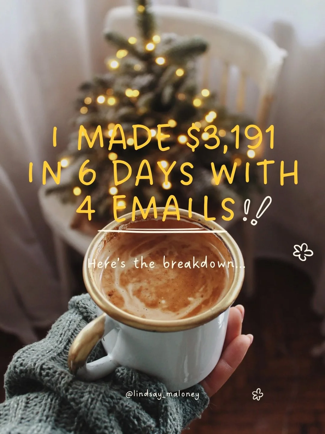 $3,191 in 6 days. 💰

4 emails. 📧

One simple strategy. ✨

Here&rsquo;s what I did 👇

I didn&rsquo;t overcomplicate it. I didn&rsquo;t need a webinar or a 10-email sequence or some elaborate funnel.

I just sent 4 strategic emails over 6 days:
📨 M