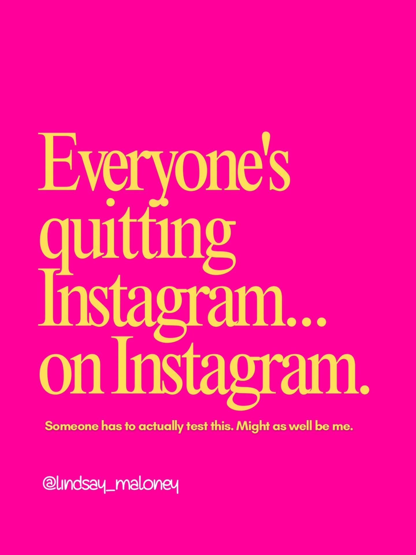 You&rsquo;ve seen the posts.

&ldquo;I&rsquo;m done with Instagram!&rdquo; (posted on Instagram) 

&ldquo;This platform is dead!&rdquo; (to their Instagram followers) 

&ldquo;I&rsquo;m moving to [other platform]!&rdquo; (while still posting here dai