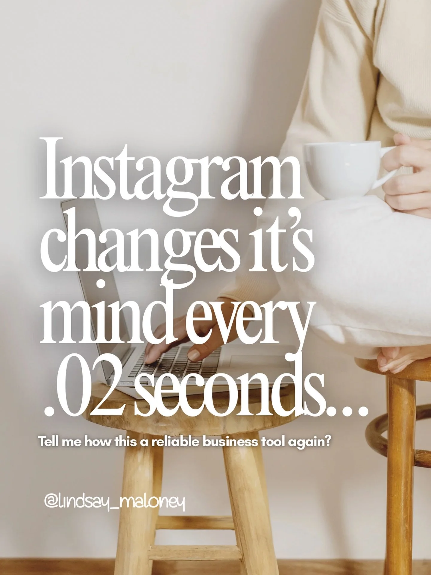Instagram changes every .02 seconds. 

Remind me... how are we supposed to use this as a RELIABLE tool to build our business?

We&rsquo;re on this app every day. Multiple times a day. 

Checking our insights. Watching our reach. Hoping this post perf