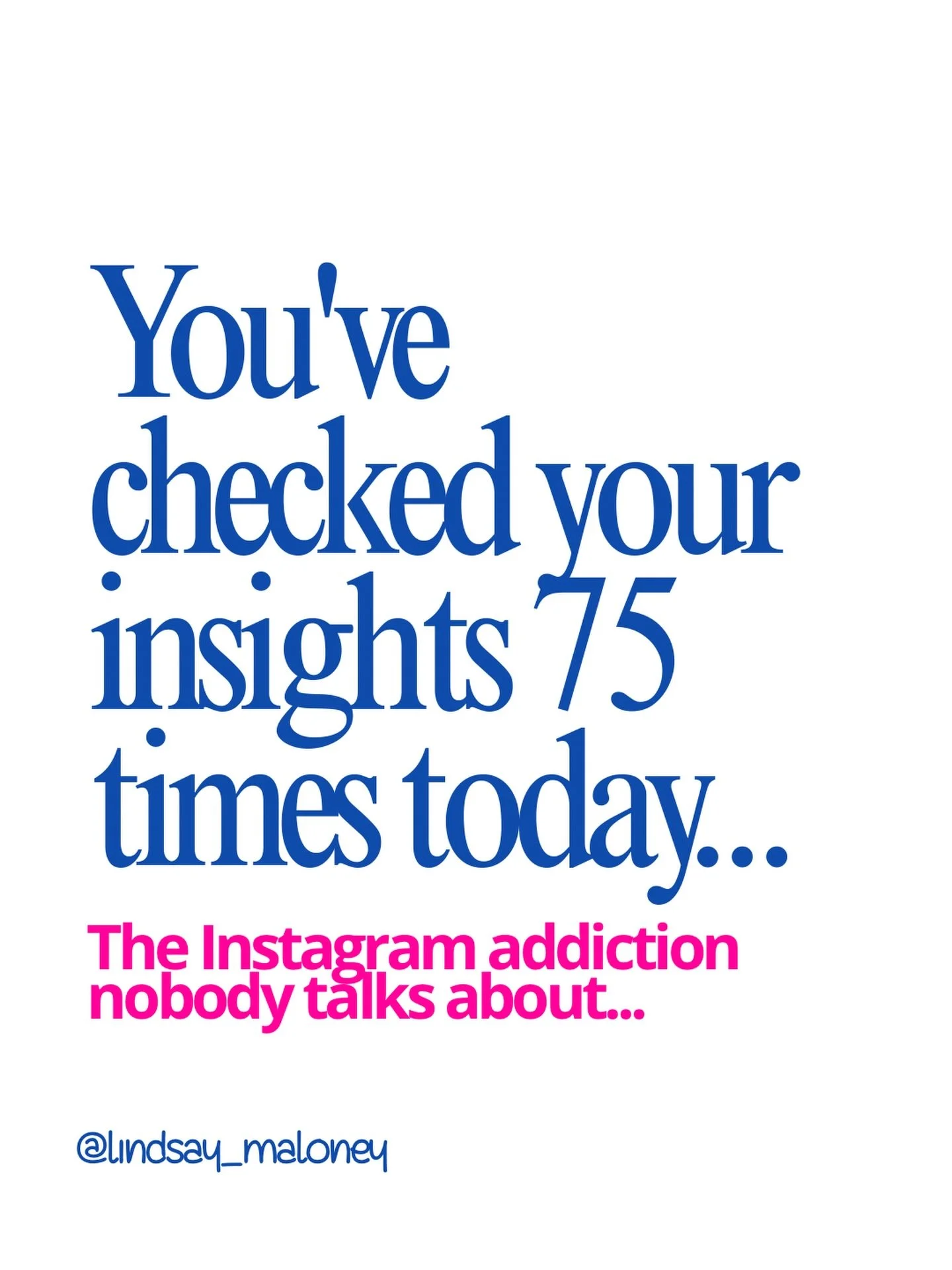 💾 Save this if you&rsquo;ve ever felt called out by your own screen time report.

You&rsquo;ve checked your insights 75 times today. And it&rsquo;s only 9am.

You tell yourself you&rsquo;re just &ldquo;keeping an eye on performance.&rdquo;

But real