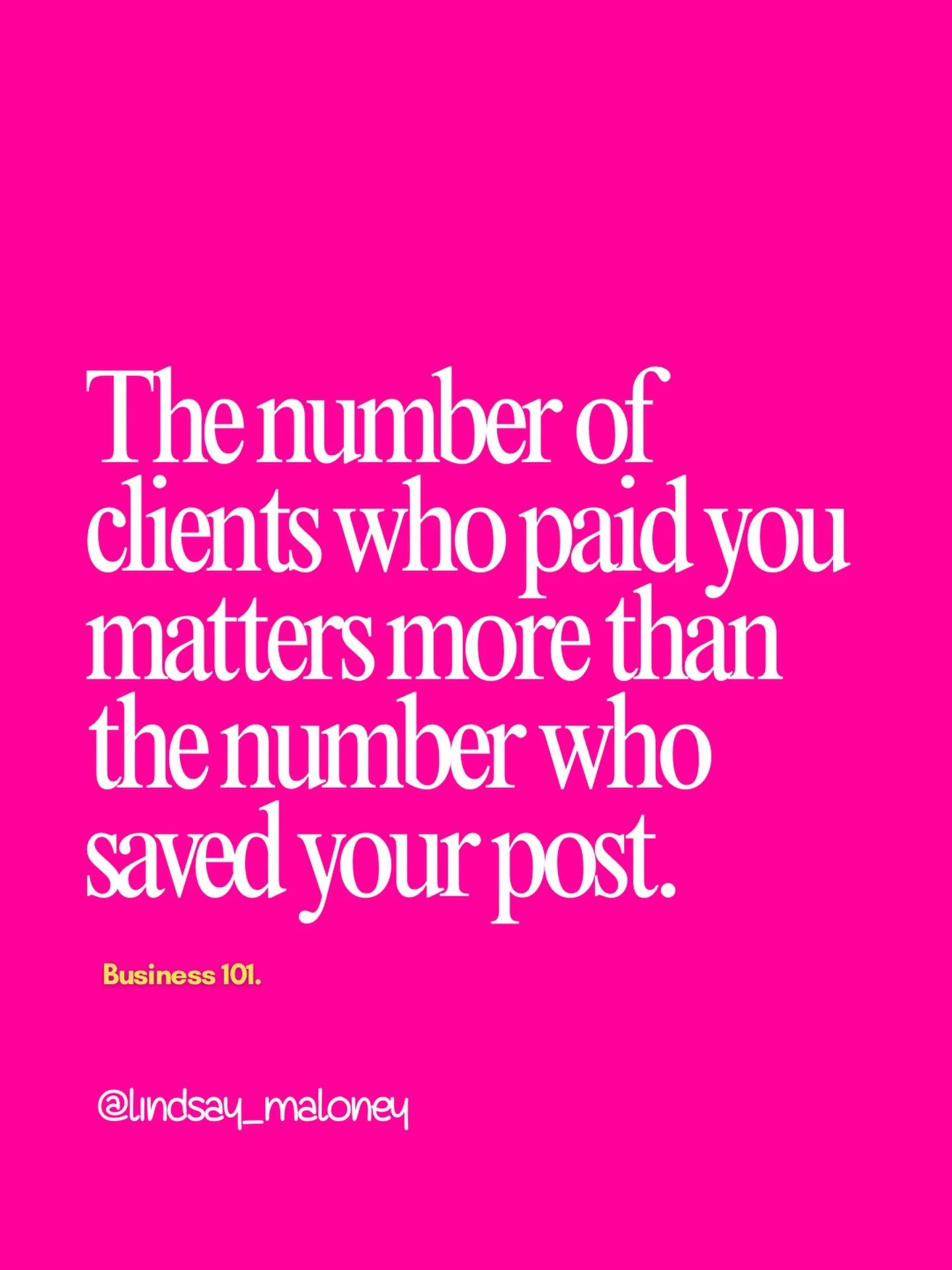 💾 Save this before you spiral over your insights again.

The number of clients who paid you matters more than the number who saved your post.

Let me say it again for the people in the back:
Clients who paid you > People who saved your post.

I k
