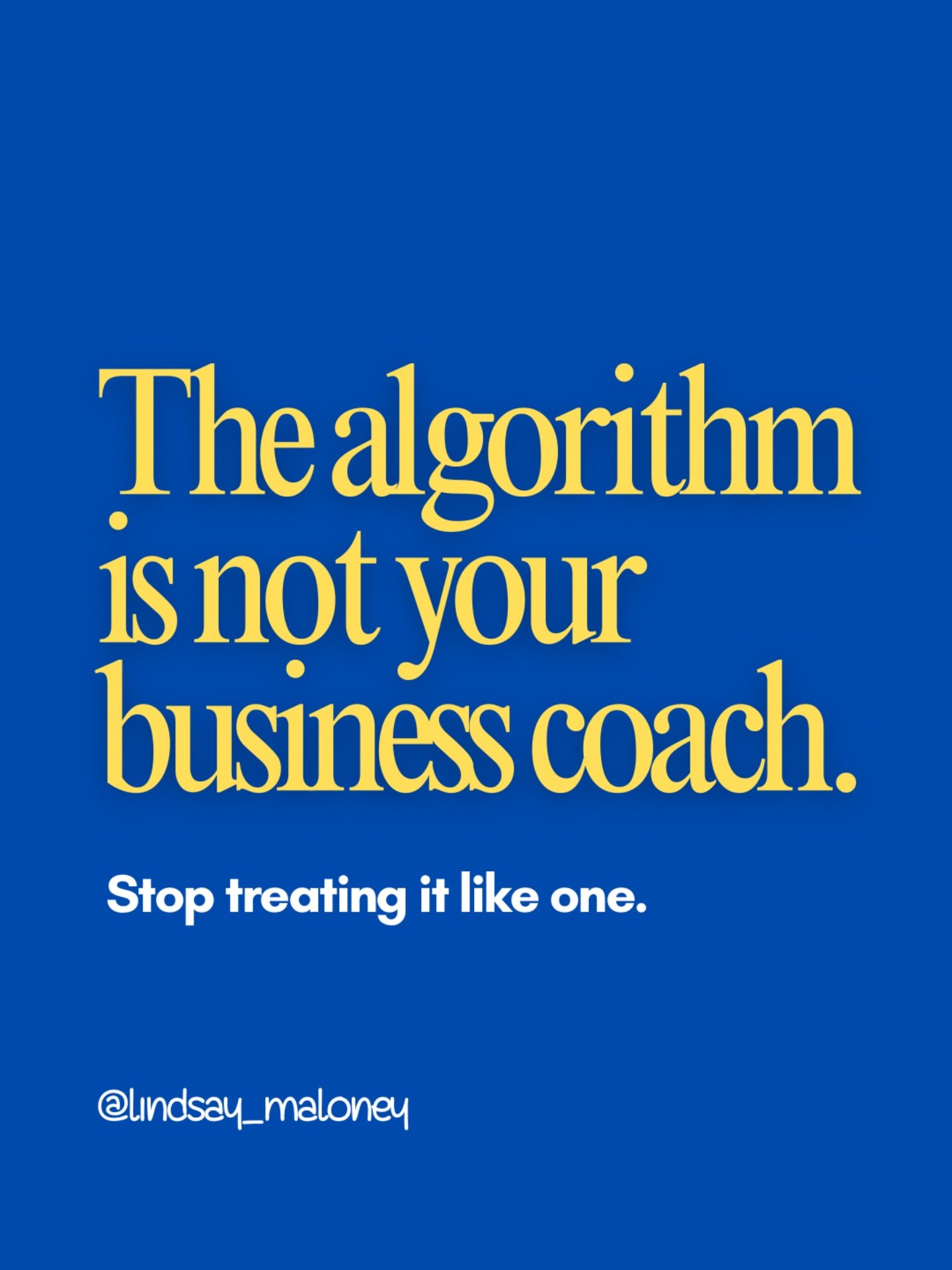 A business coach helps you: 

&rarr; Identify what&rsquo;s blocking your revenue 
&rarr; Build systems that bring in clients 
&rarr; Focus on what actually grows your business 
&rarr; Make strategic decisions based on YOUR goals

The algorithm: 
&rar