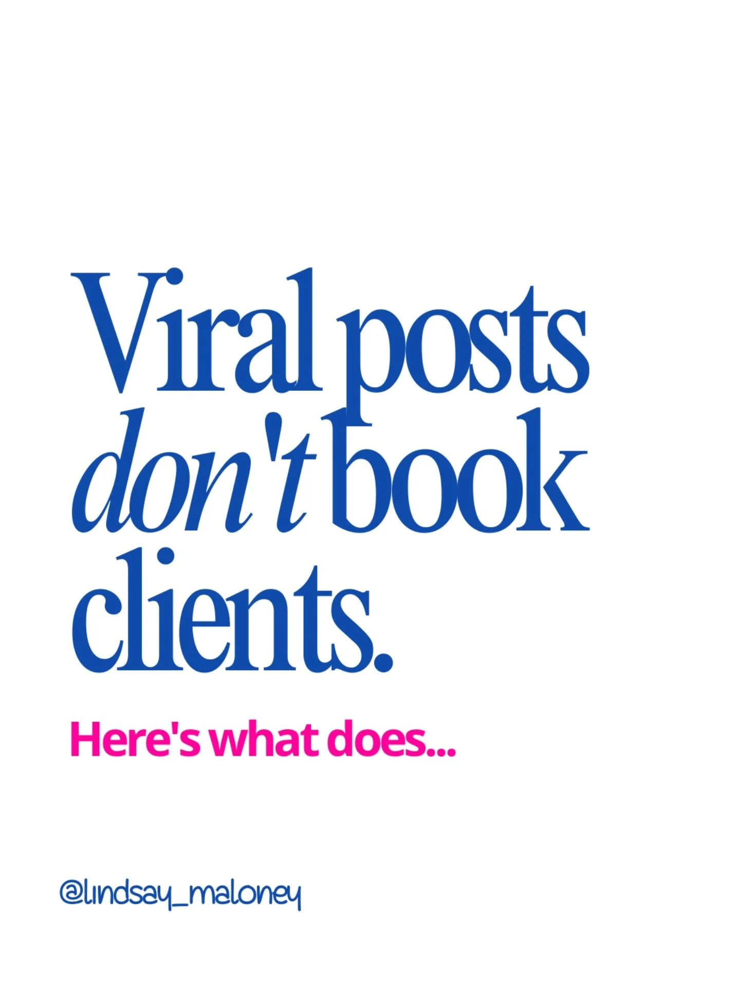 Viral posts don&rsquo;t book clients. Here&rsquo;s what does.

One of my posts hit 87K views this month.

You know how many clients it booked? Zero.

You know what DID book 6 clients in one week? An email to my list about a new offer.

Let that sink 