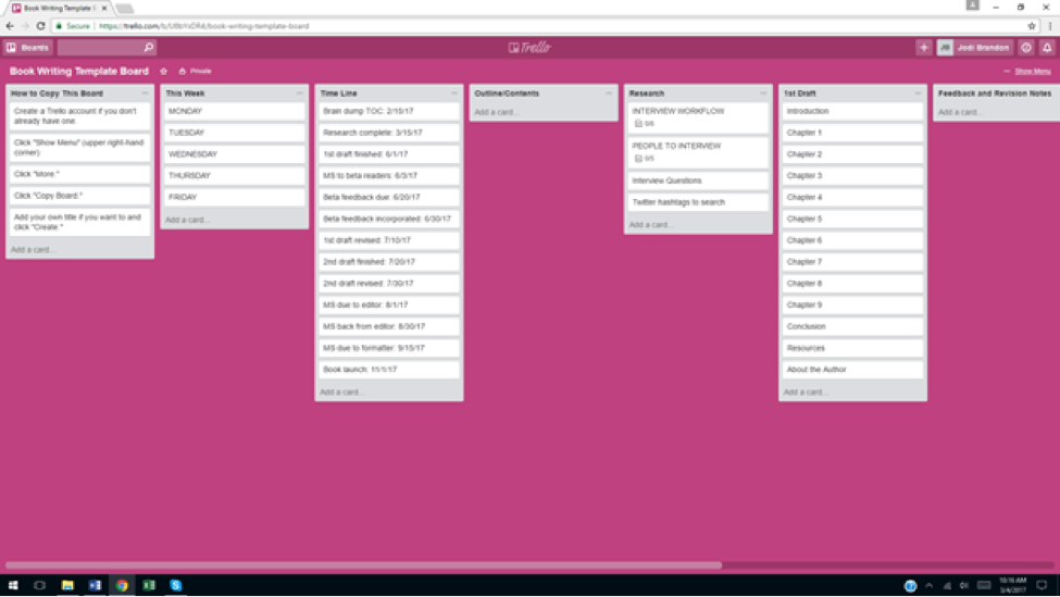 Unique Trello boards for writers — how to organize your craft