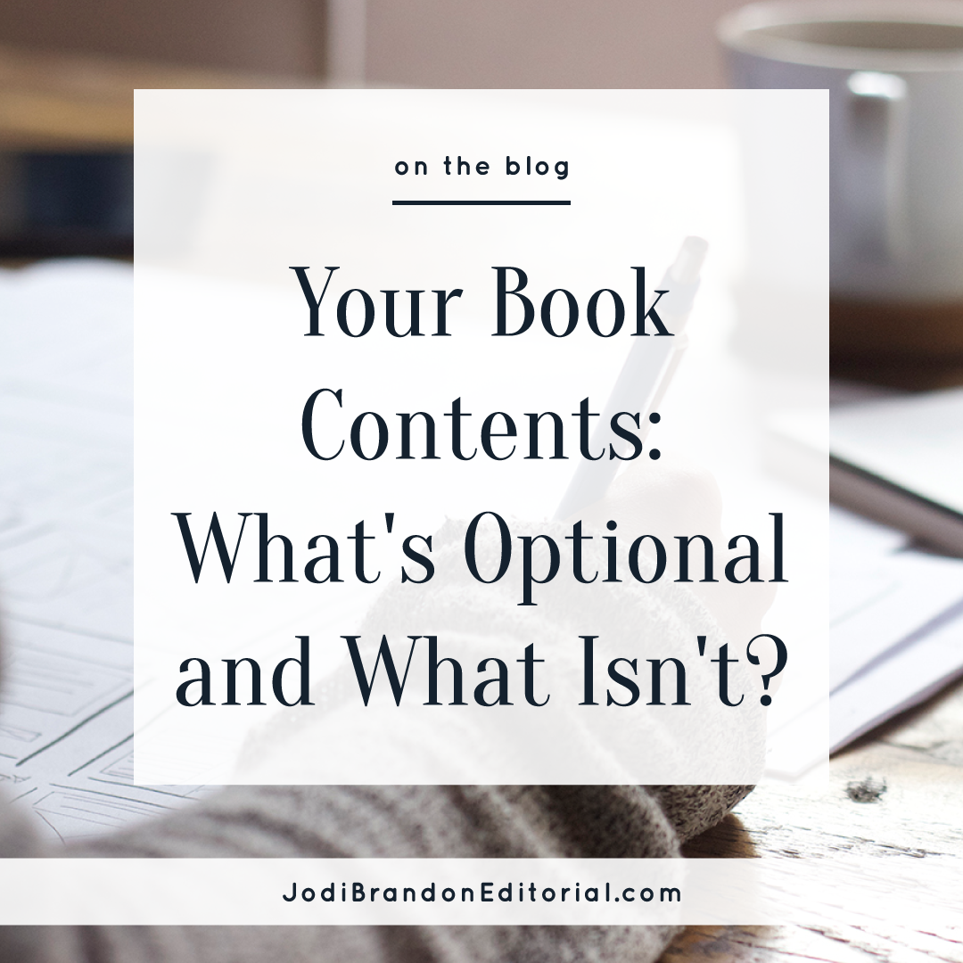 Your Book Contents: What's Optional and What Isn't?