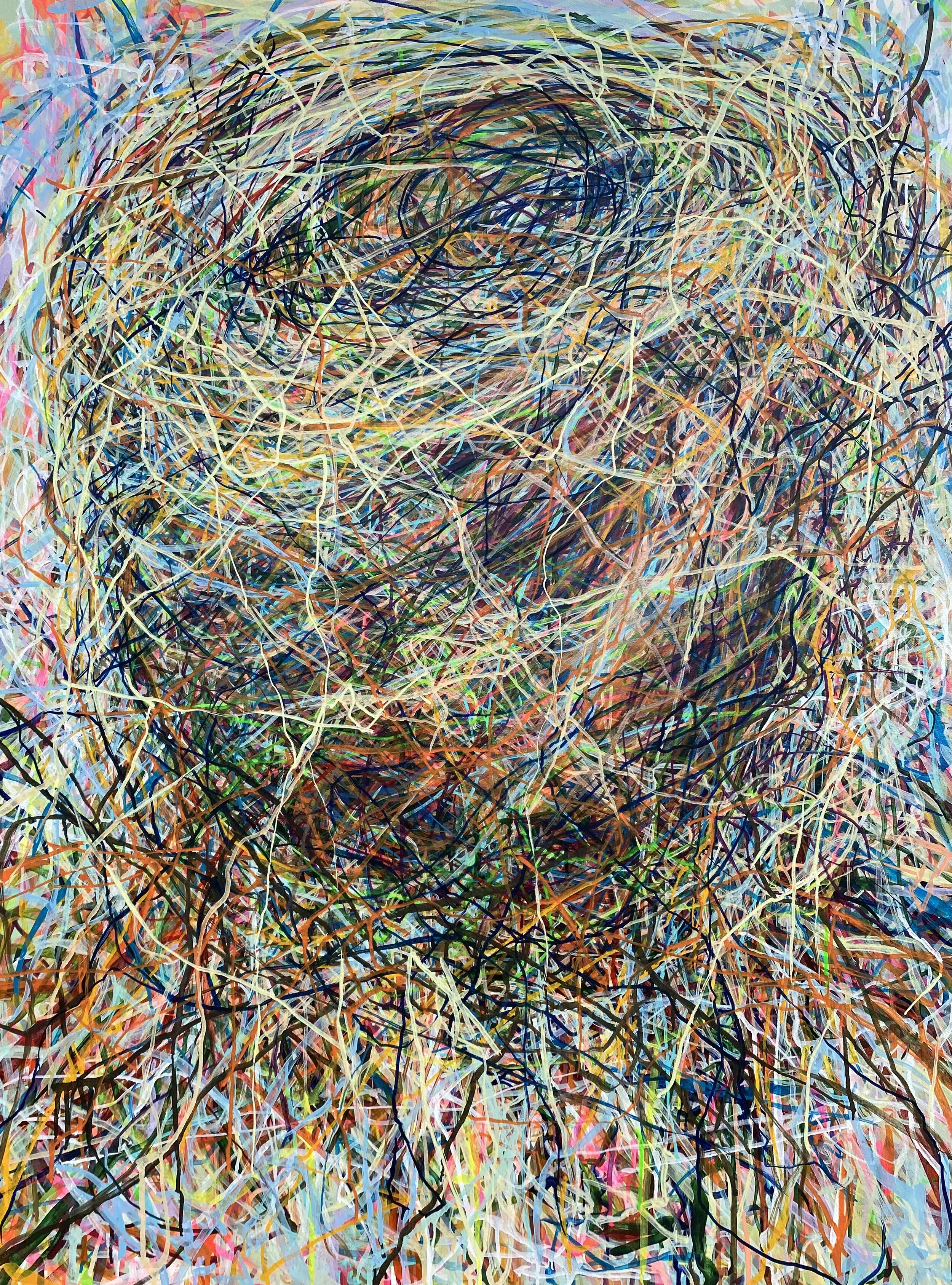 Juljelbrobluoracredam, 48 x 36 inches