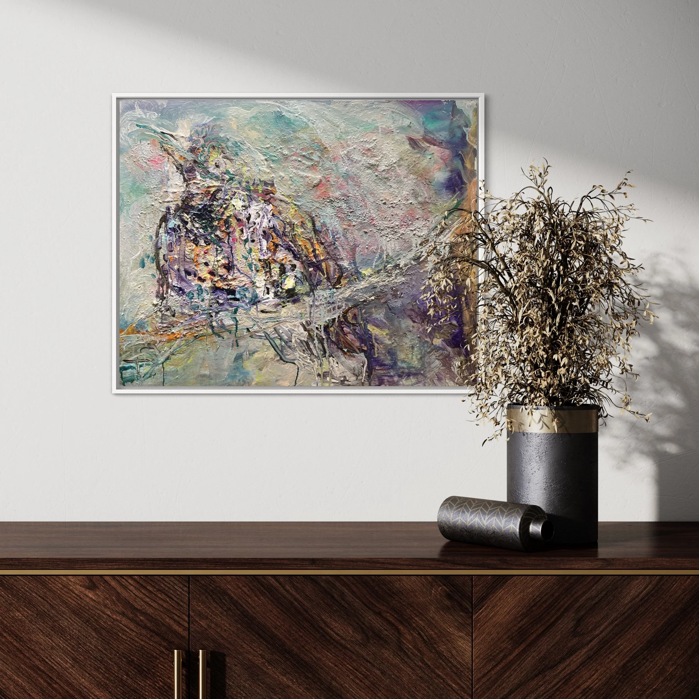 Norman_installation view_white frame brown credenze.JPG