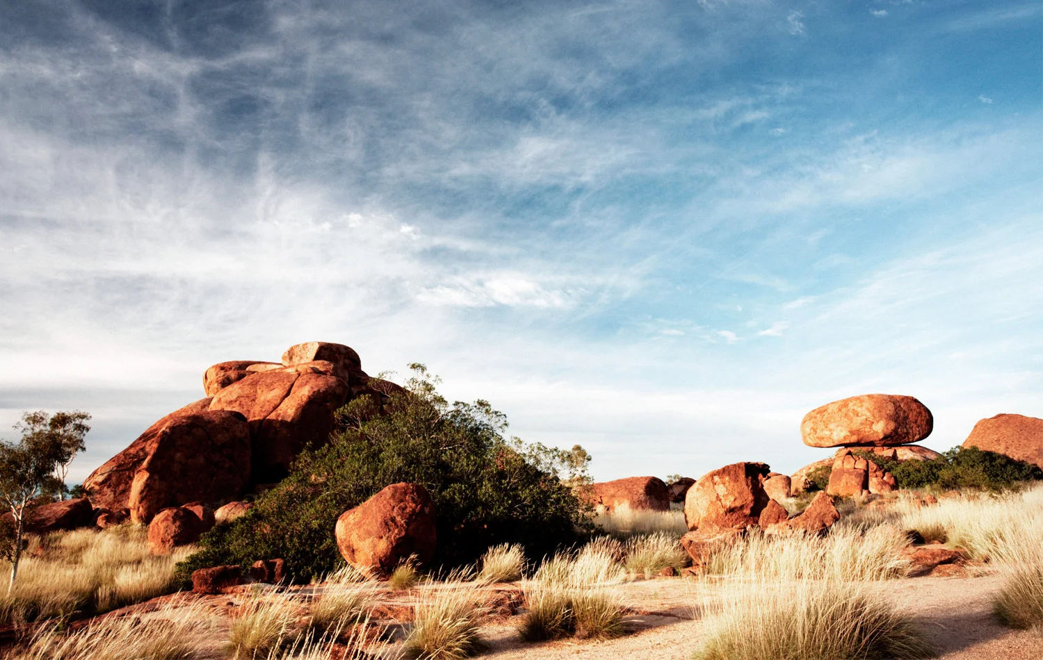 Karlu Karlu, or the Devil’s Marbles. According to Aboriginal mythology, these giant boulders were laid by the rainbow serpent. Photograph by alamy.
