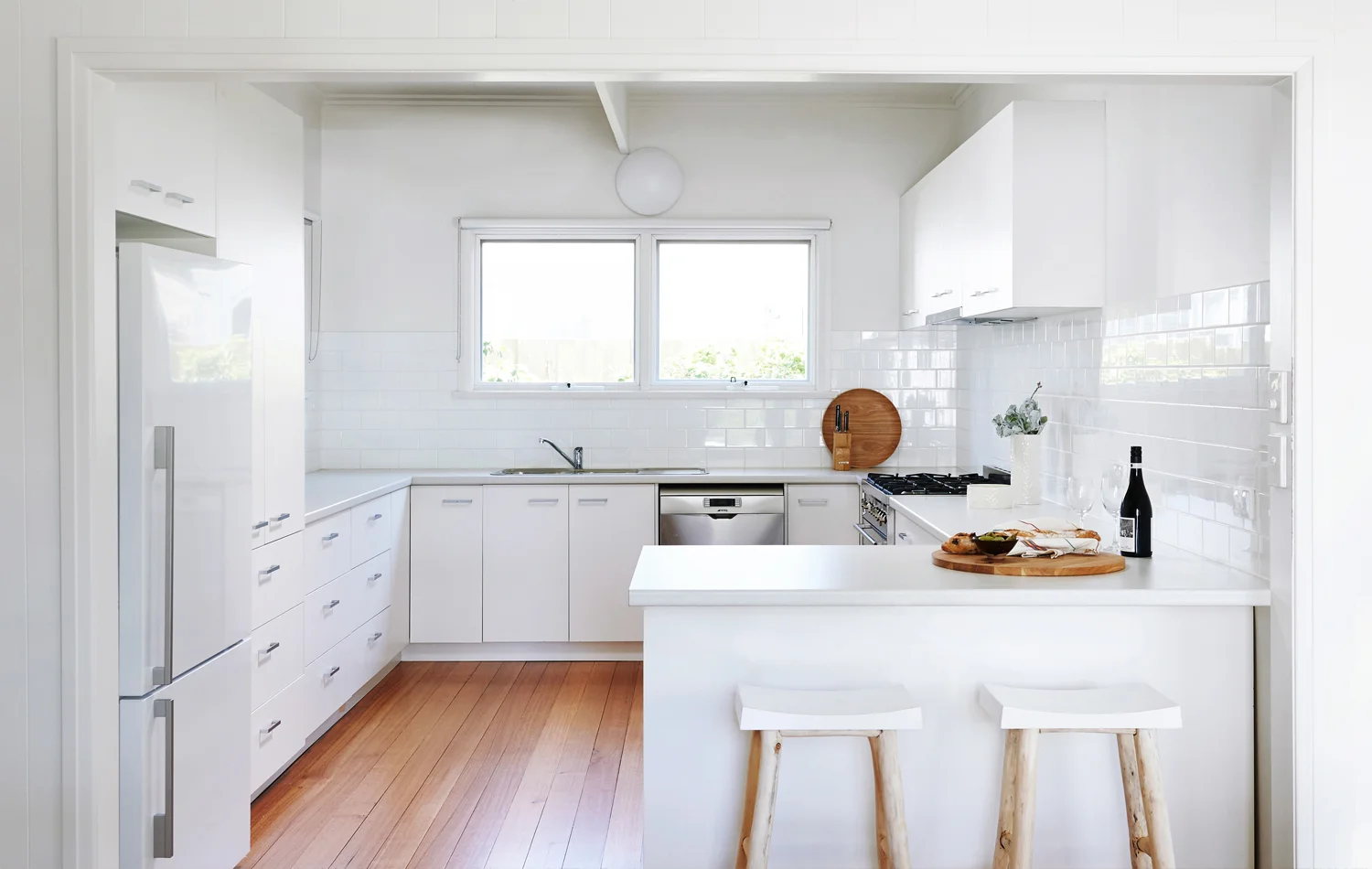 functional layout that could withstand all the knocks from summer renters was the prime requirement for the kitchen.