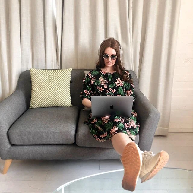 Andi as me at work... Houzzaween faceswap