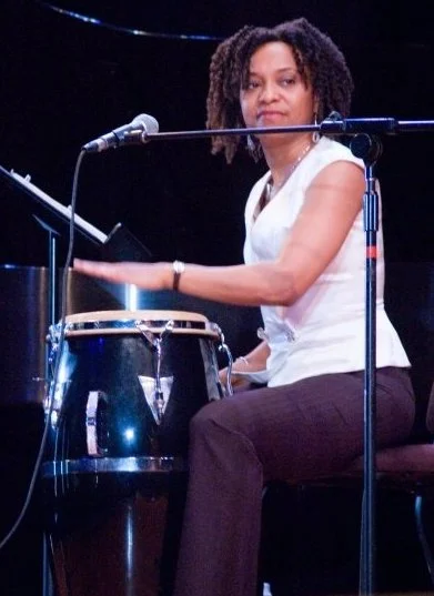 April on congas at Flushing Town Hall