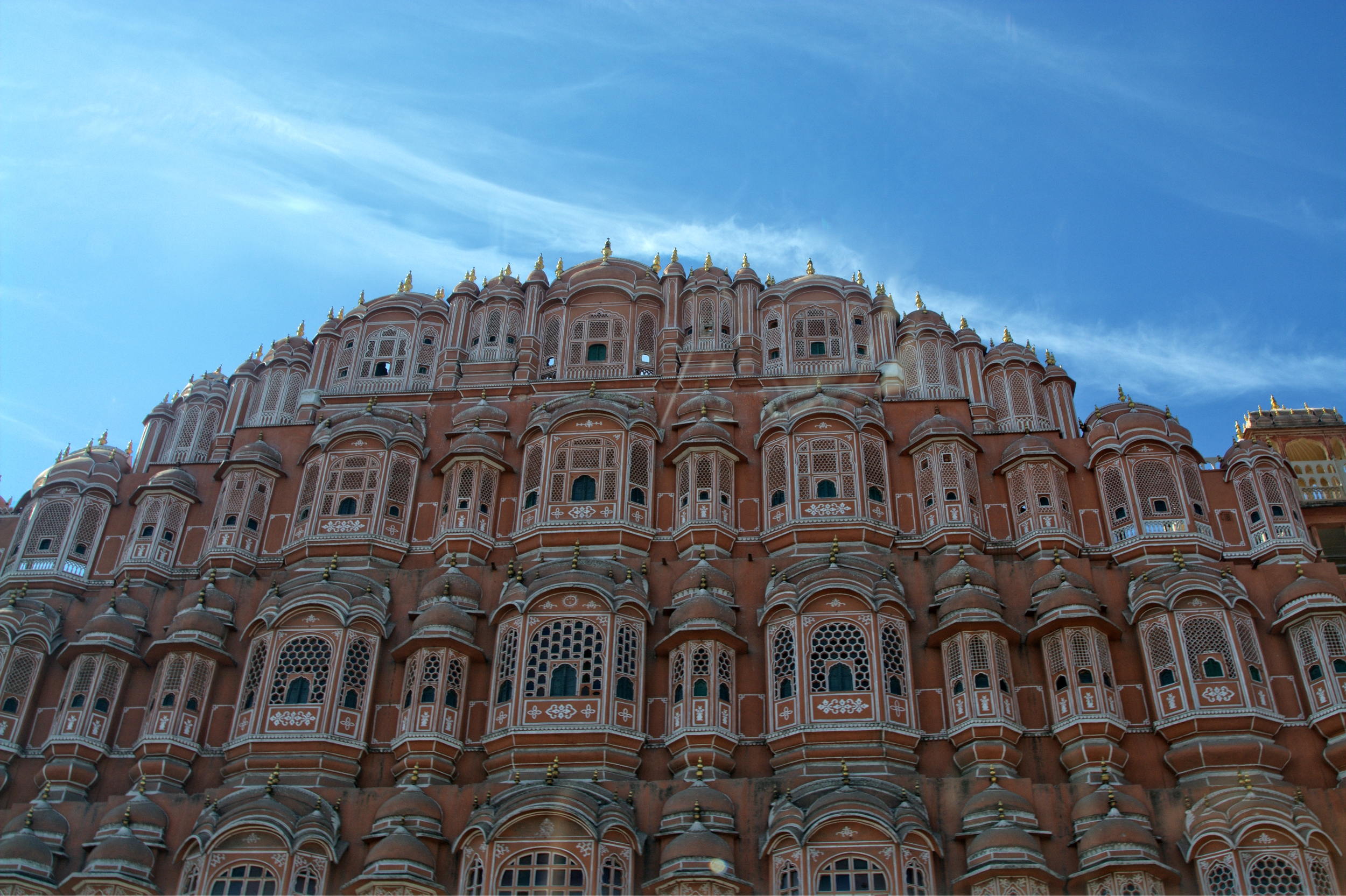 Hawa Mahal, is a palace in Jaipur, India, it was essentially a high screen wall built so the women of the royal household could observe street festivals while unseen from the outside.