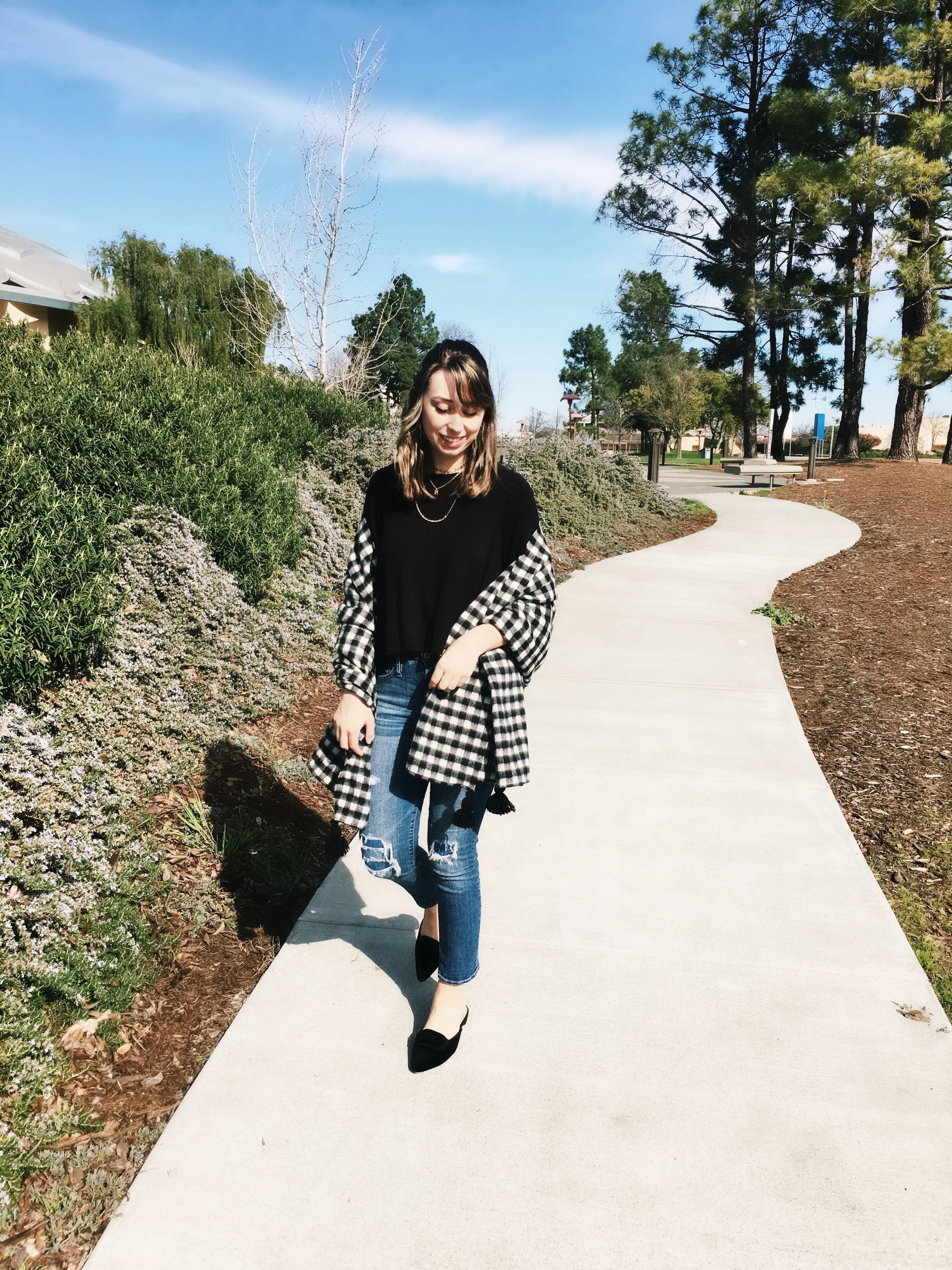 Checkered Cape Scarf