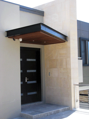 Entrance to a new home in Kensington - Sawn Coogee Sandstone