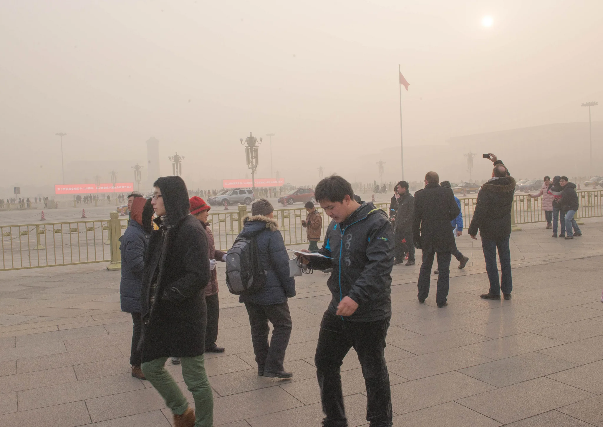 image: Daytime in Tiananmen Square by michael davis-burchat via Flick. Air Quality Index: 500+