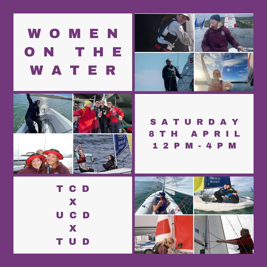 CALLING ALL WOMEN ON THE WATER - this Saturday 8th of April we want YOU to helm💅🏼 
We&rsquo;re going to be doing a training session with UCD and TUD from 1-5pm in the RSGYC for all the women who want to get helming in team racing, improve their hel