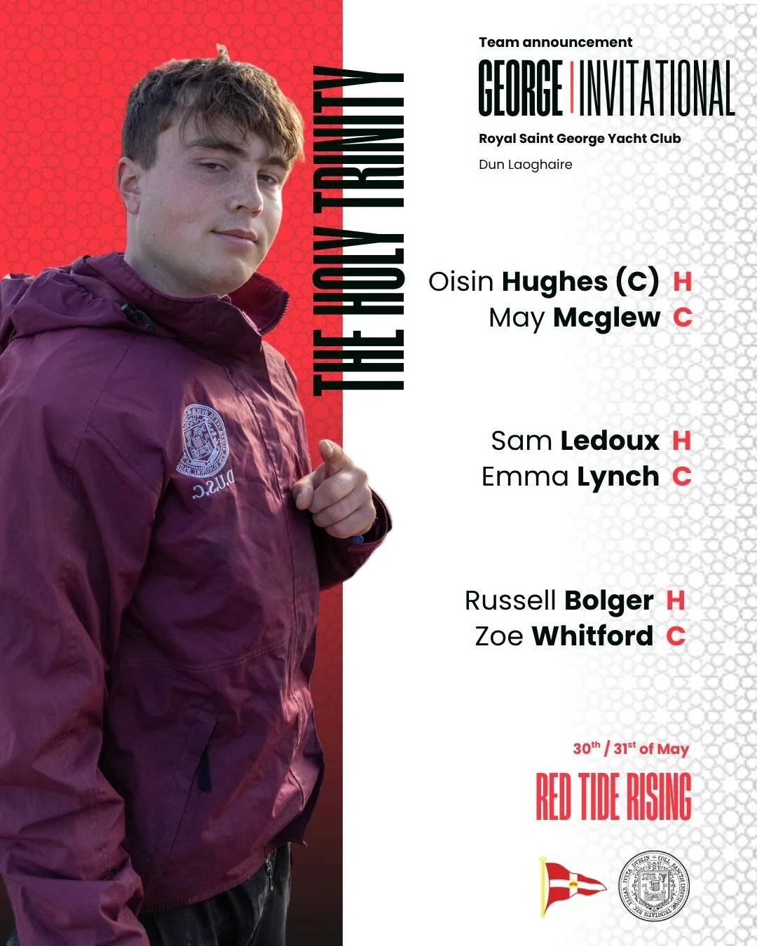 George Invitational Teams Announcement 📣 

There will be three Trinity teams sailing at the prestigious George Invitational team racing event this weekend ⛵️⛵️⛵️ With 13 UK teams competing, it will be a great chance for the club to measure themselve