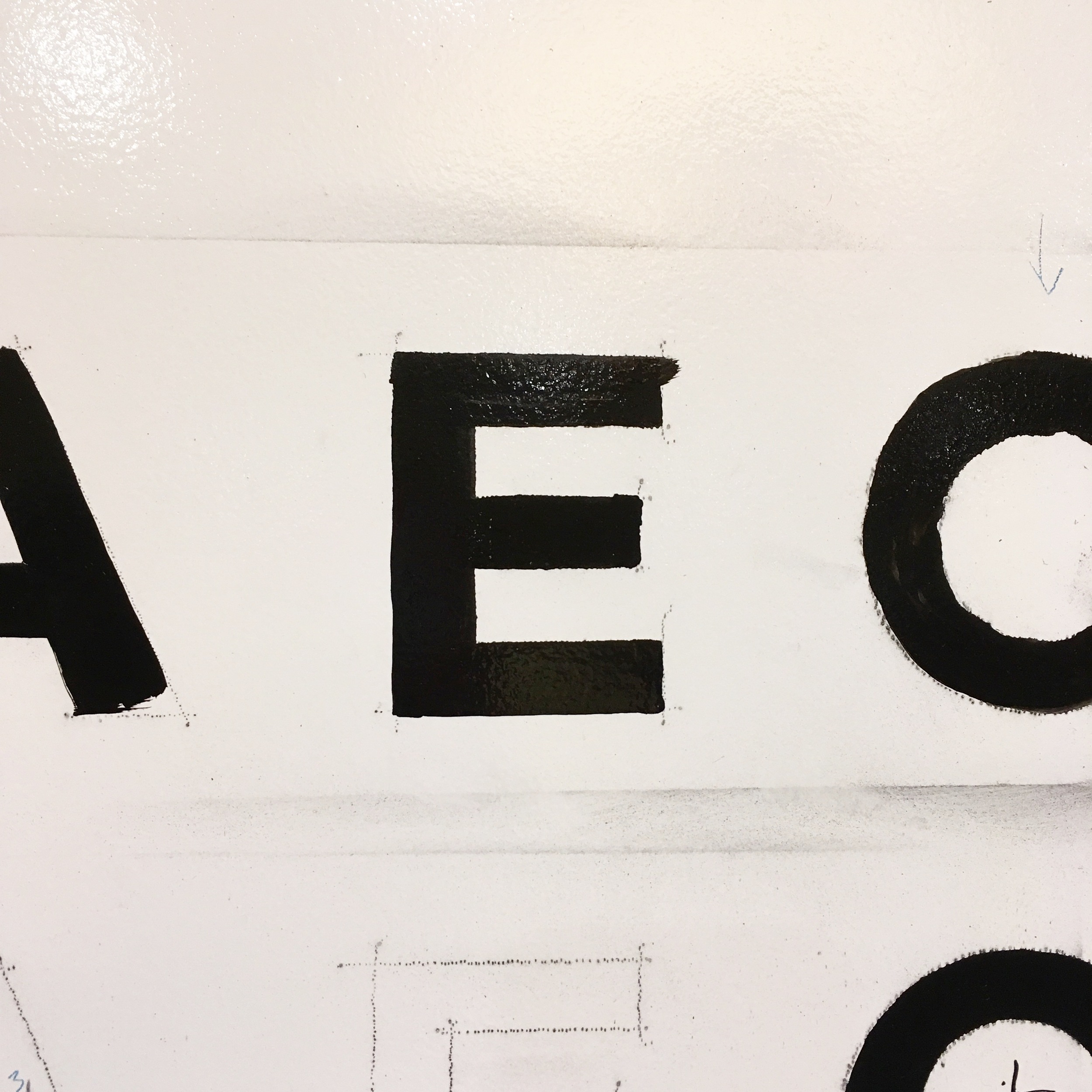 There's my "E"! Not too bad, considering how nervous I was, with a few of my peers watching over my shoulder. My hand was shaking so much! Gotta work on my snap at the end