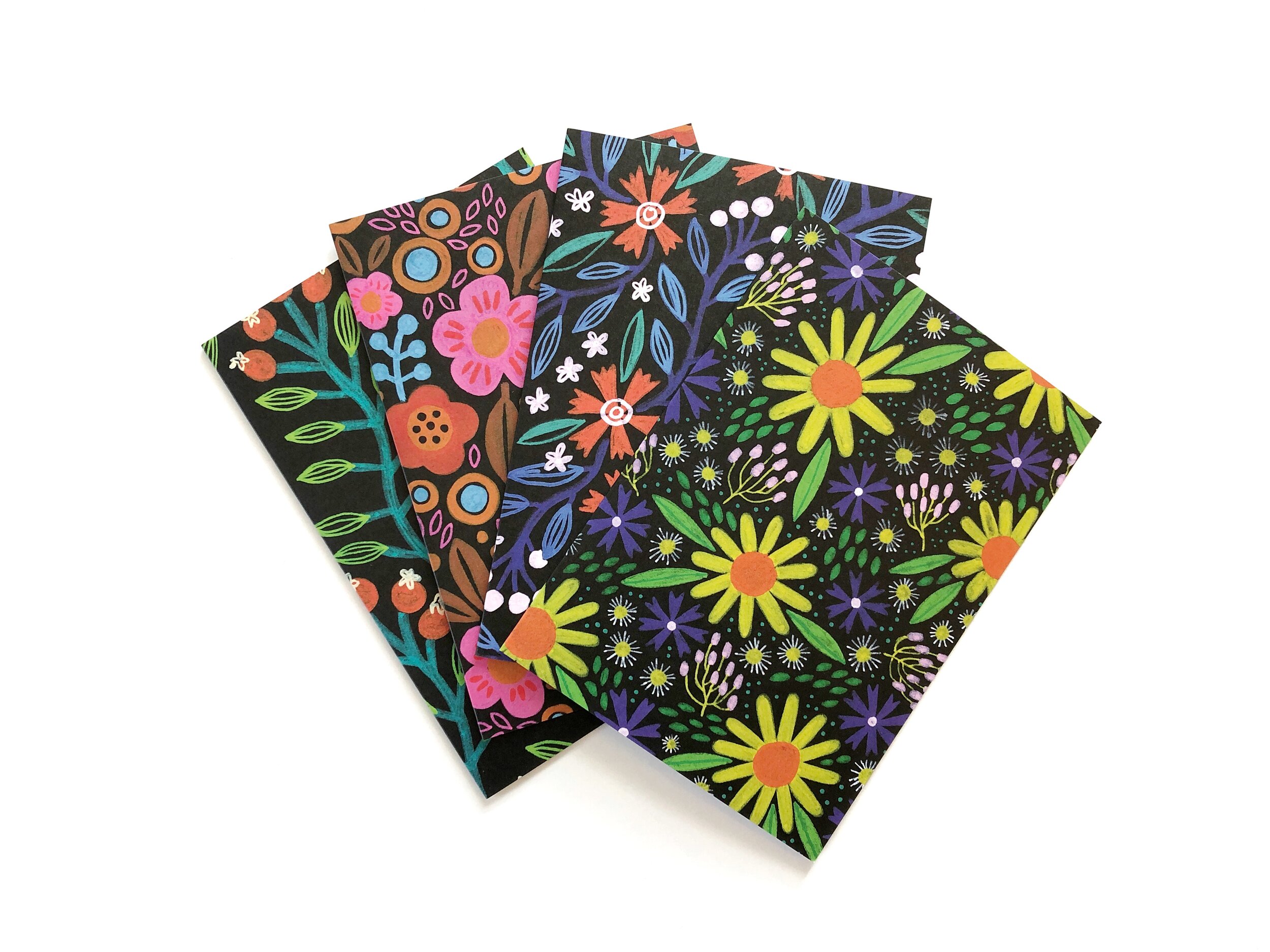 Moody Floral Blank Greeting Cards - 4-card Variety Pack