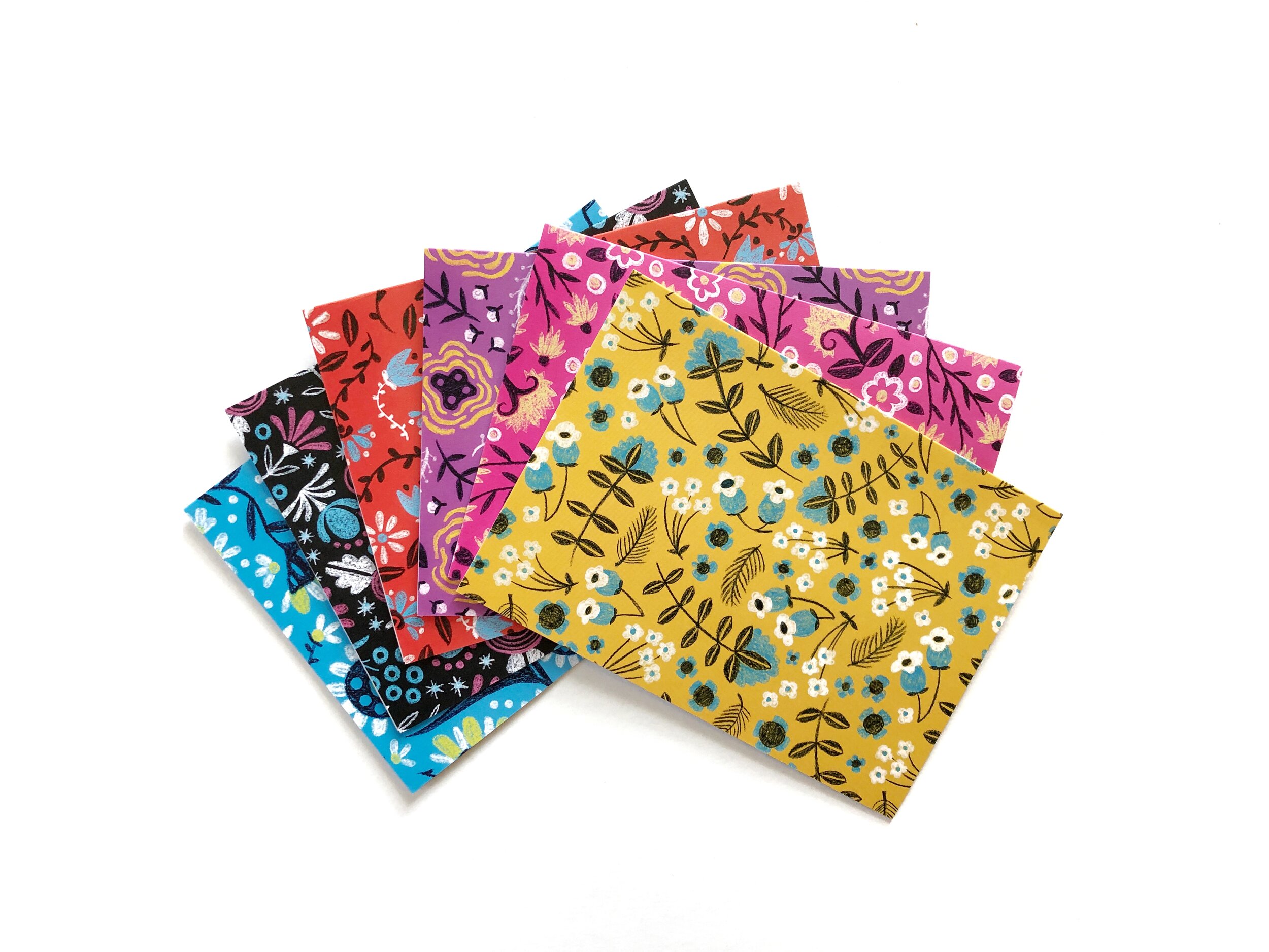 Bright Floral Blank Greeting Cards - 6-card Variety Pack