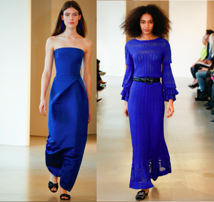 My friend Luisana and I, here walking one after the other on the Oscar de la Renta runway.