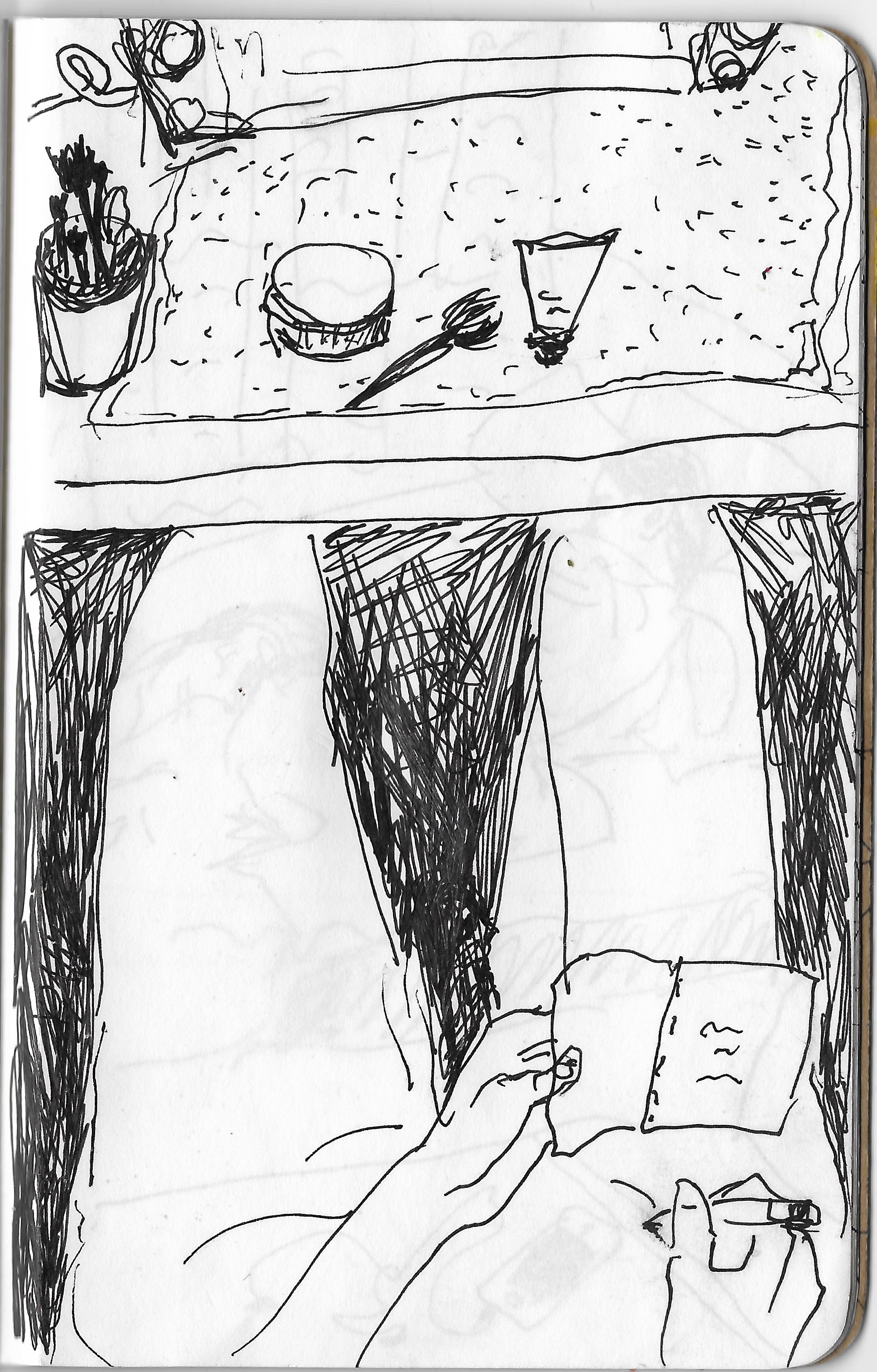 Sketching at Makeup Station