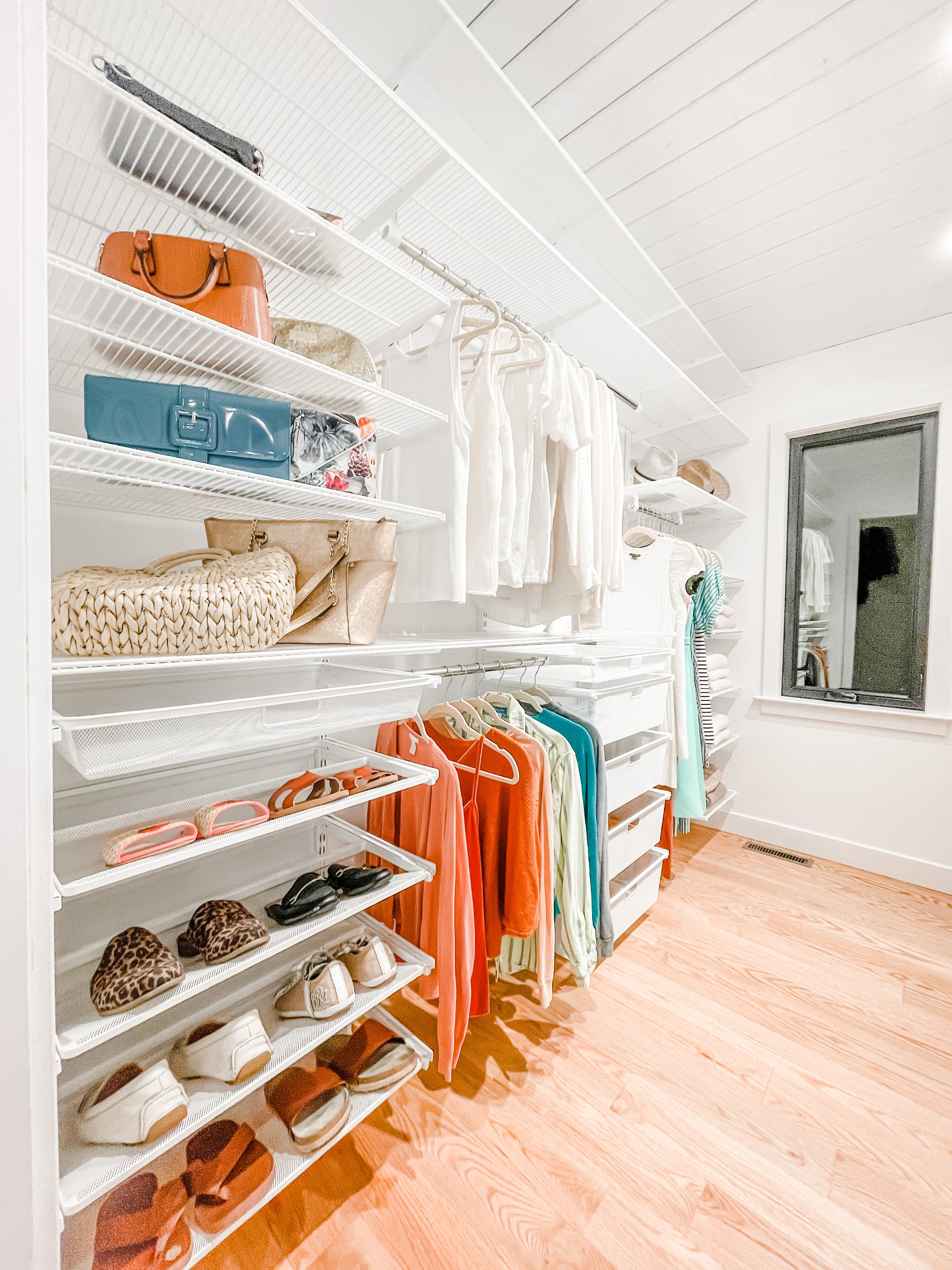Walk-in closet with Elfa closet system