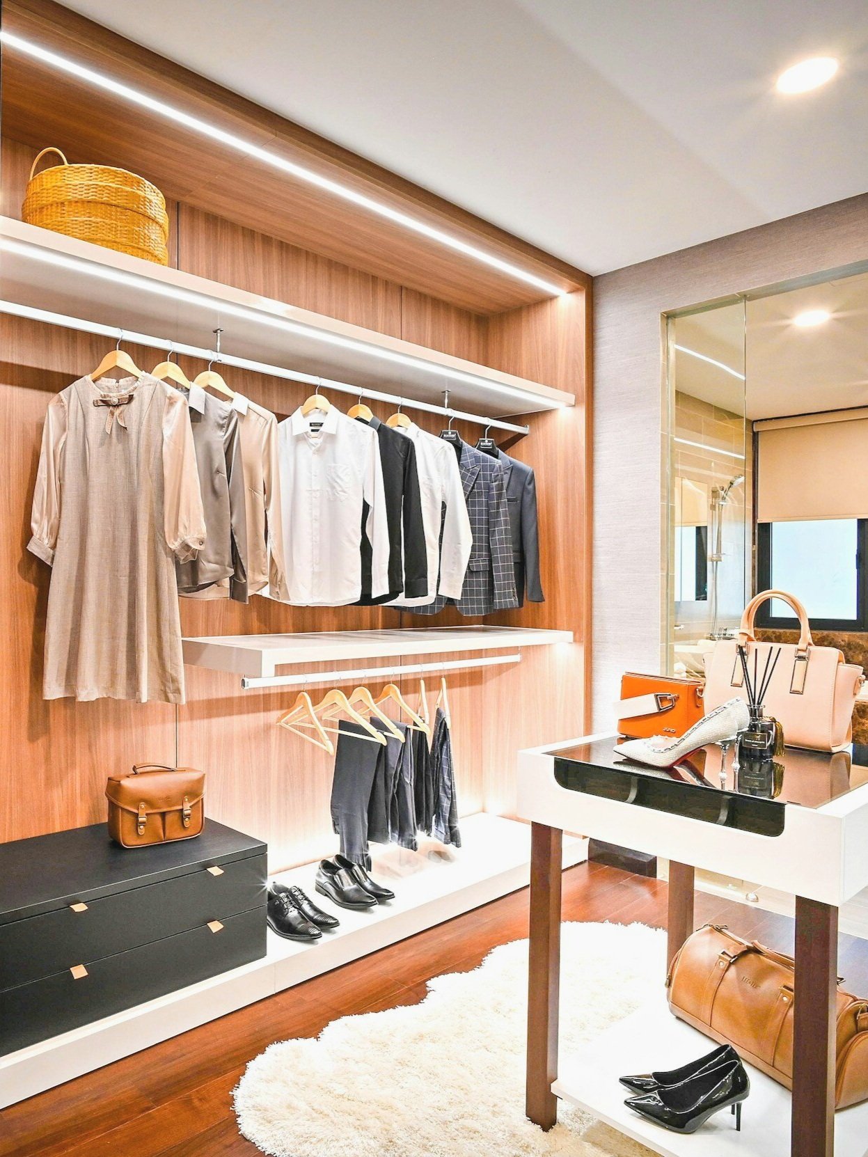 Luxurious custom walk-in closet