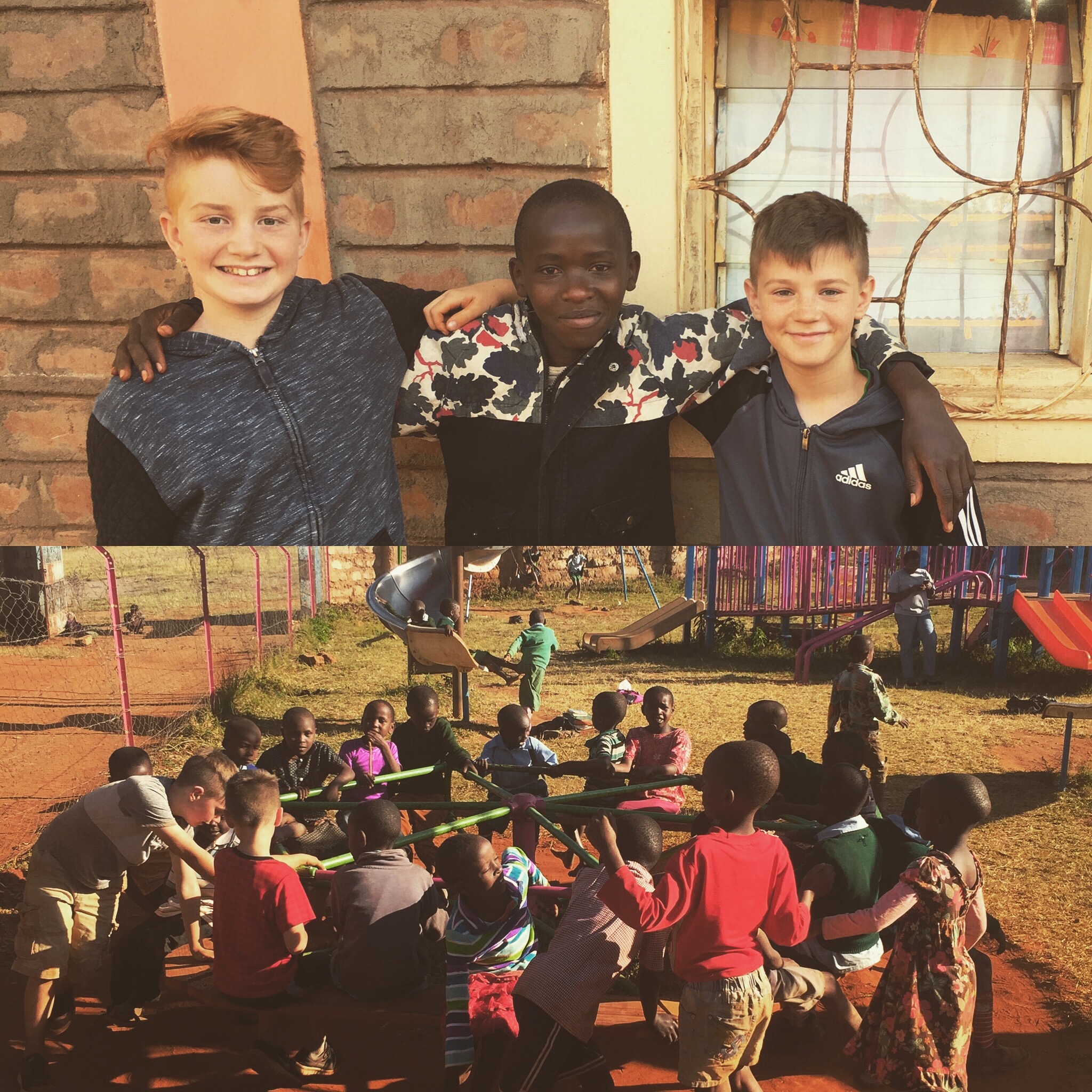 Our boys with newly made friends at the Mitaboni Kids Alive home.