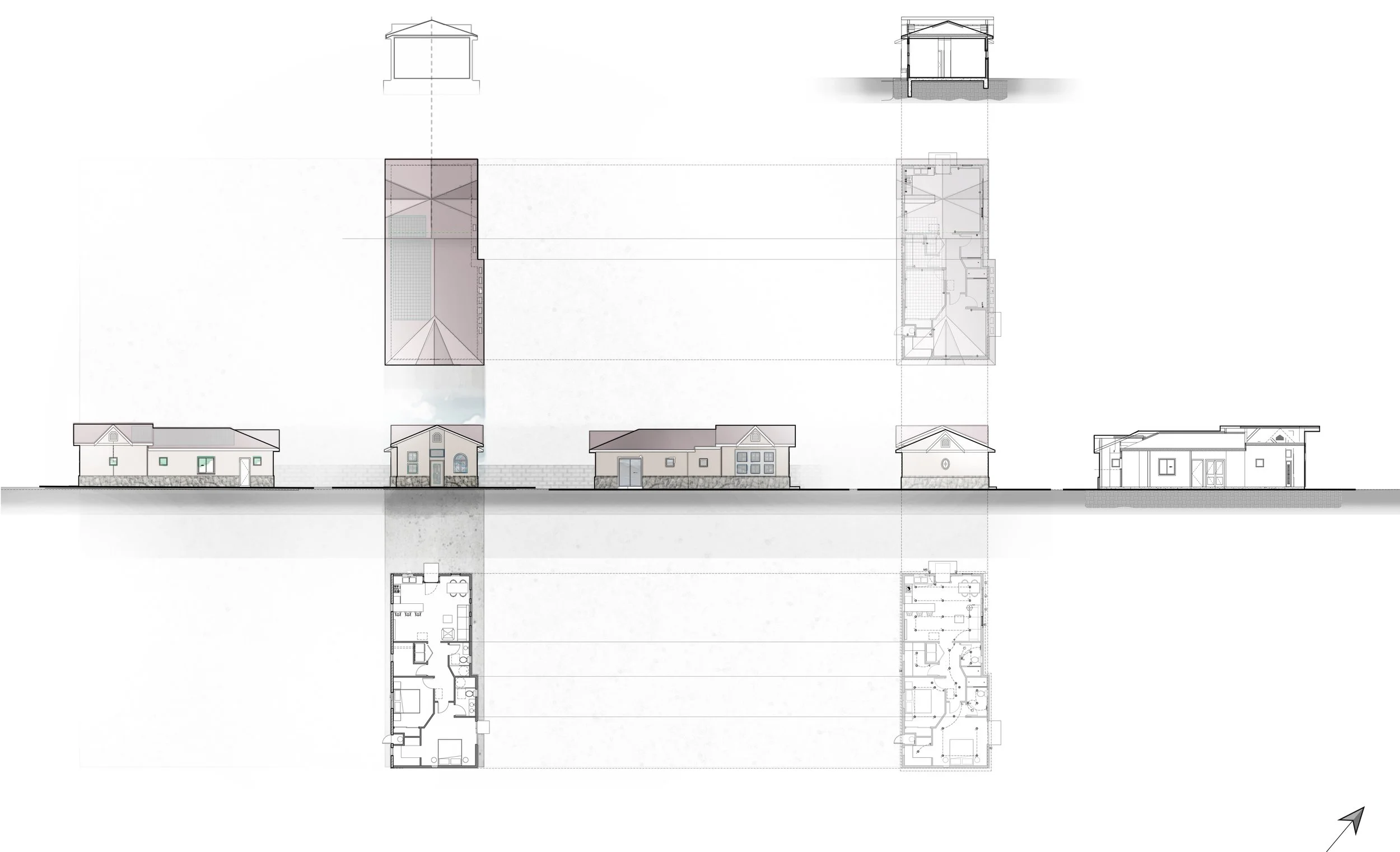  Projected plans, sections, and elevations 