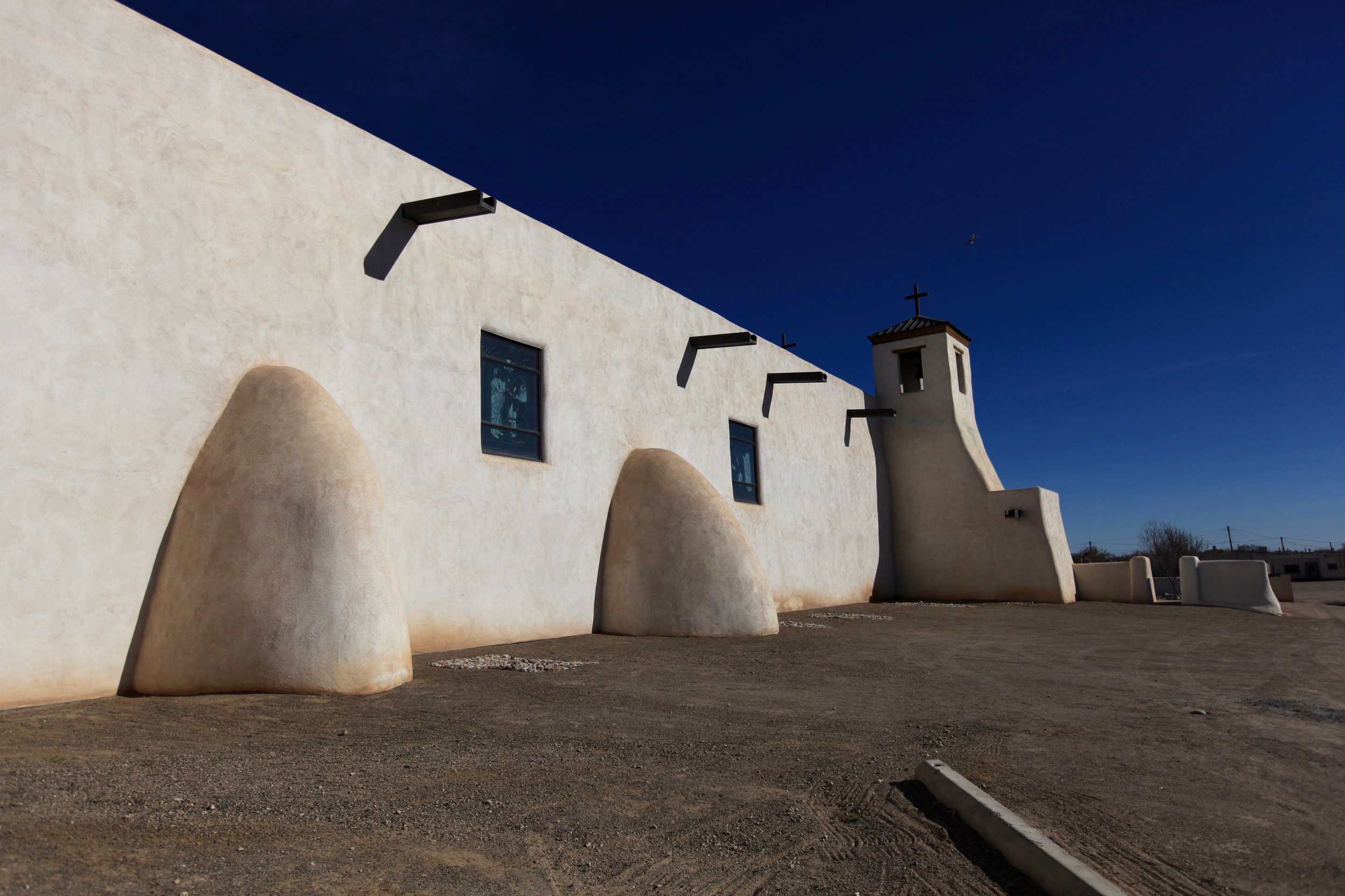  St. Augustine's Mission Church, Isleta Pueblo, rebuilt in 1716 on an earlier foundation. 