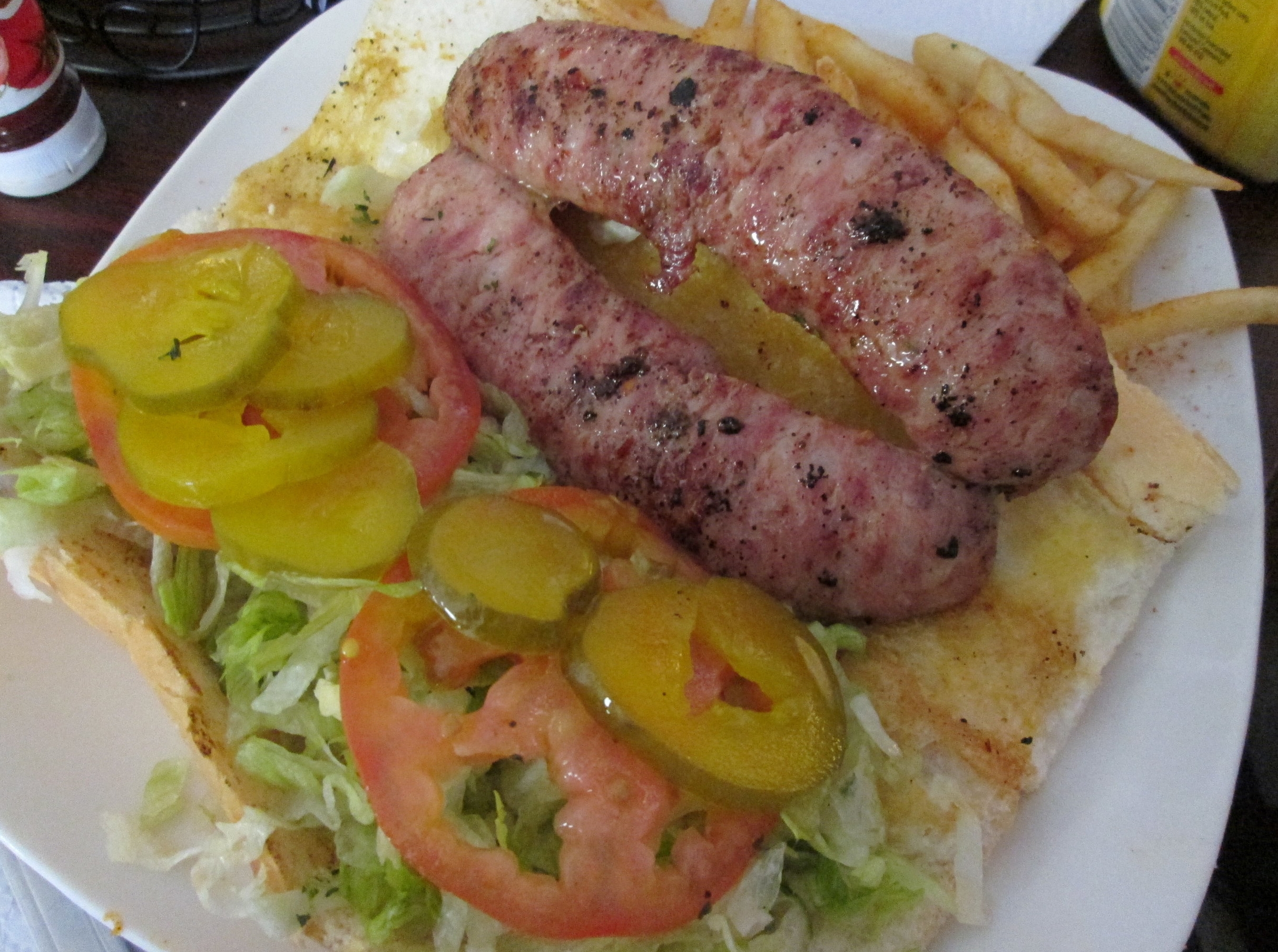  Alligator sausage po' boy 