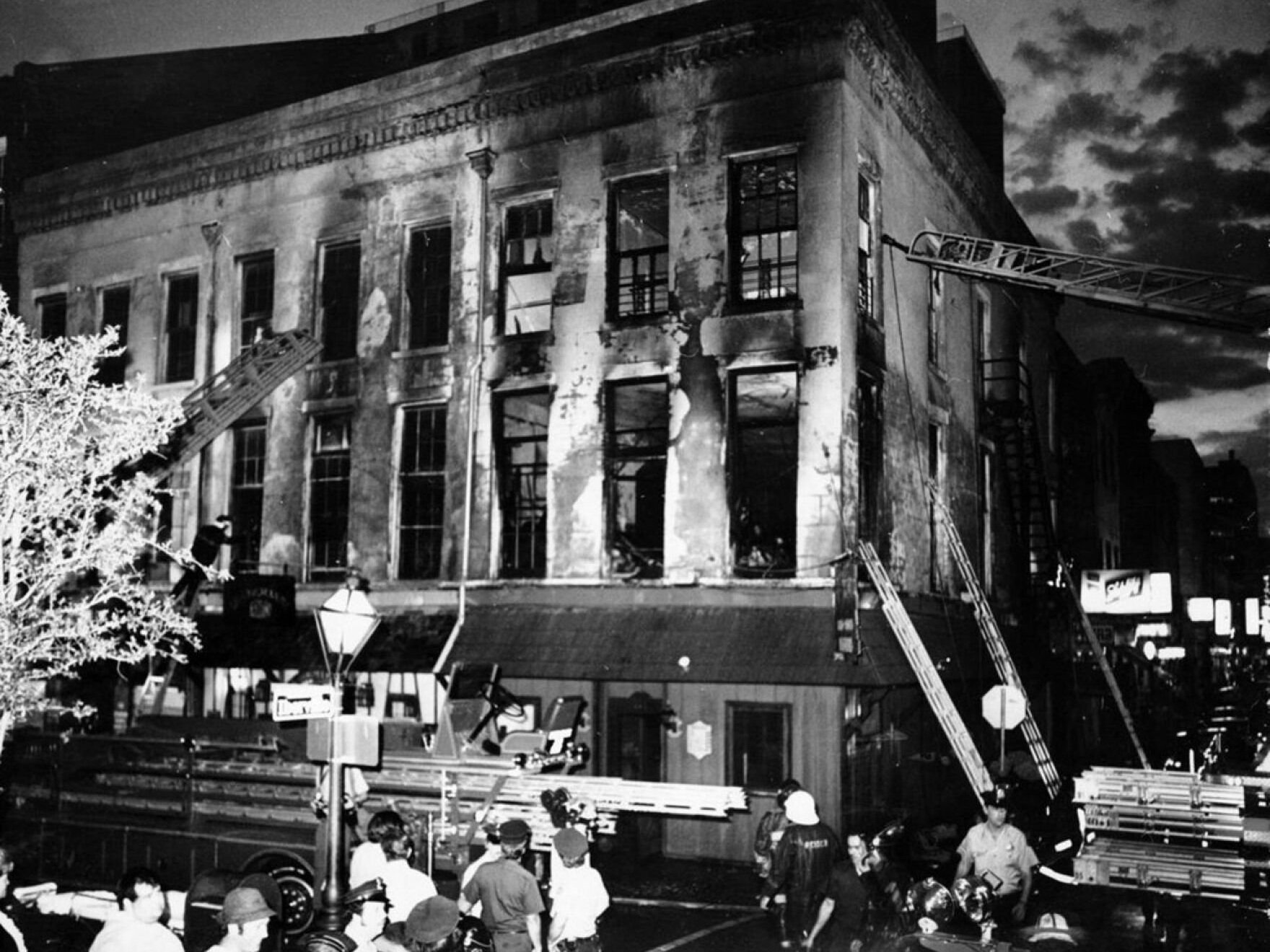Immediate aftermath of the arson attack