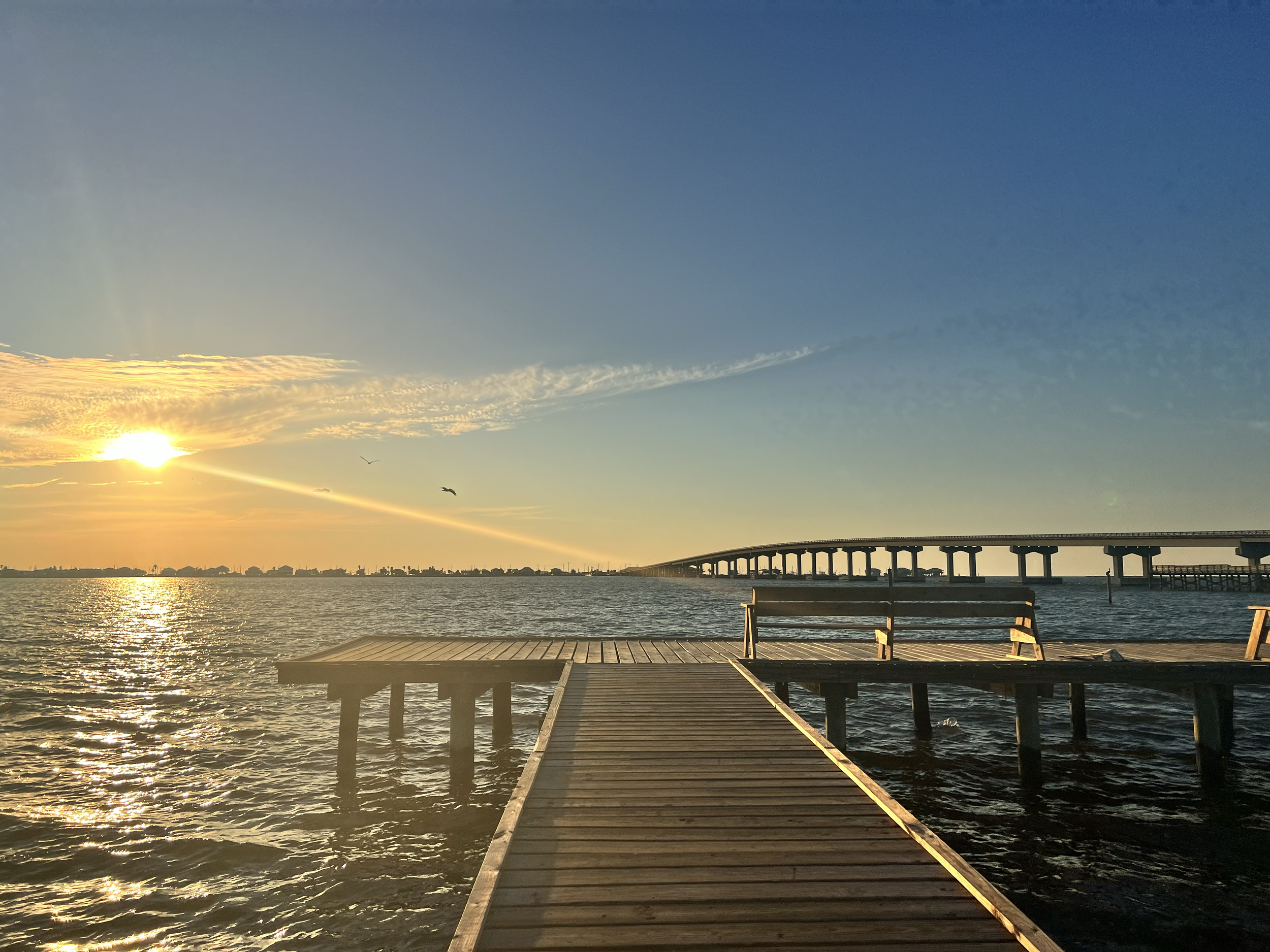 Sunset view from the dock at the Marina.