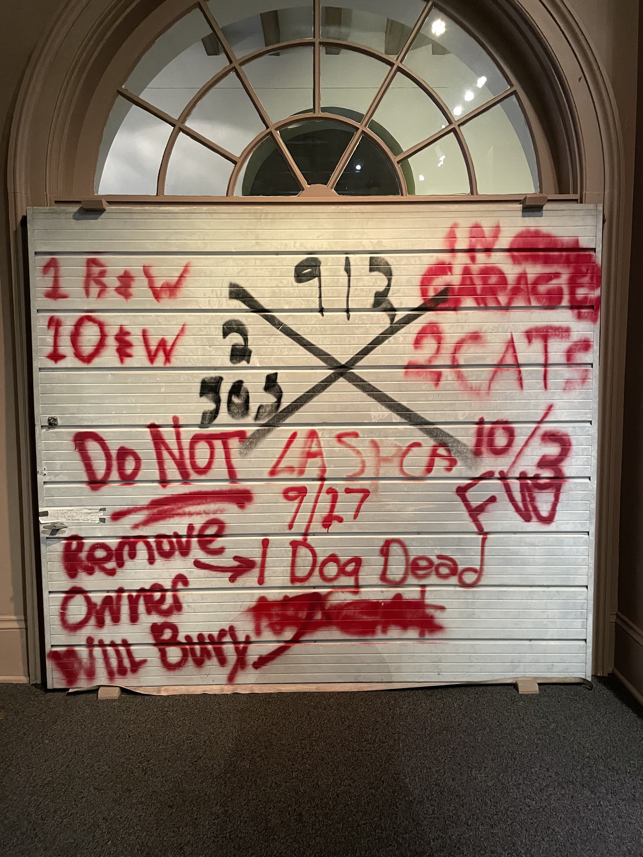 A garage door from Katrina
