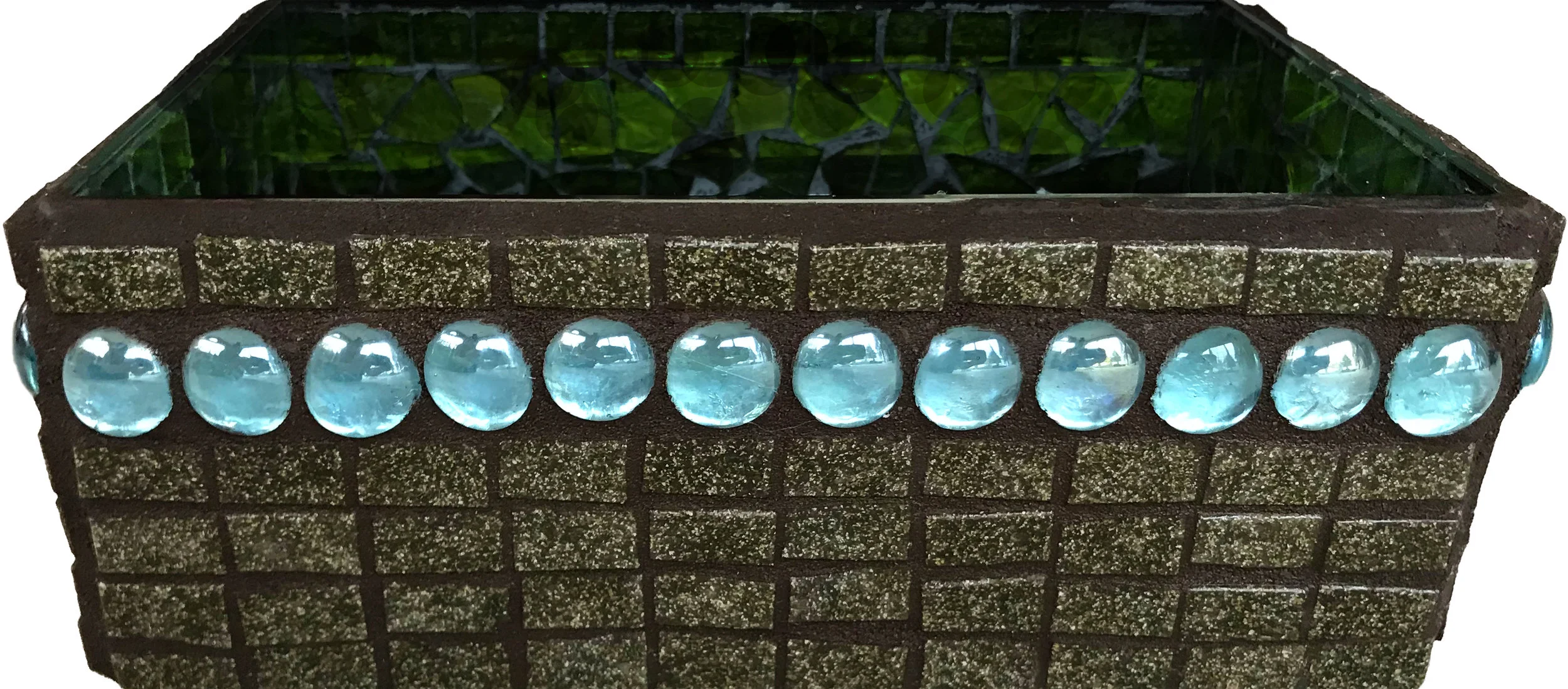 Brown-Blue Gem Mosaic Bin