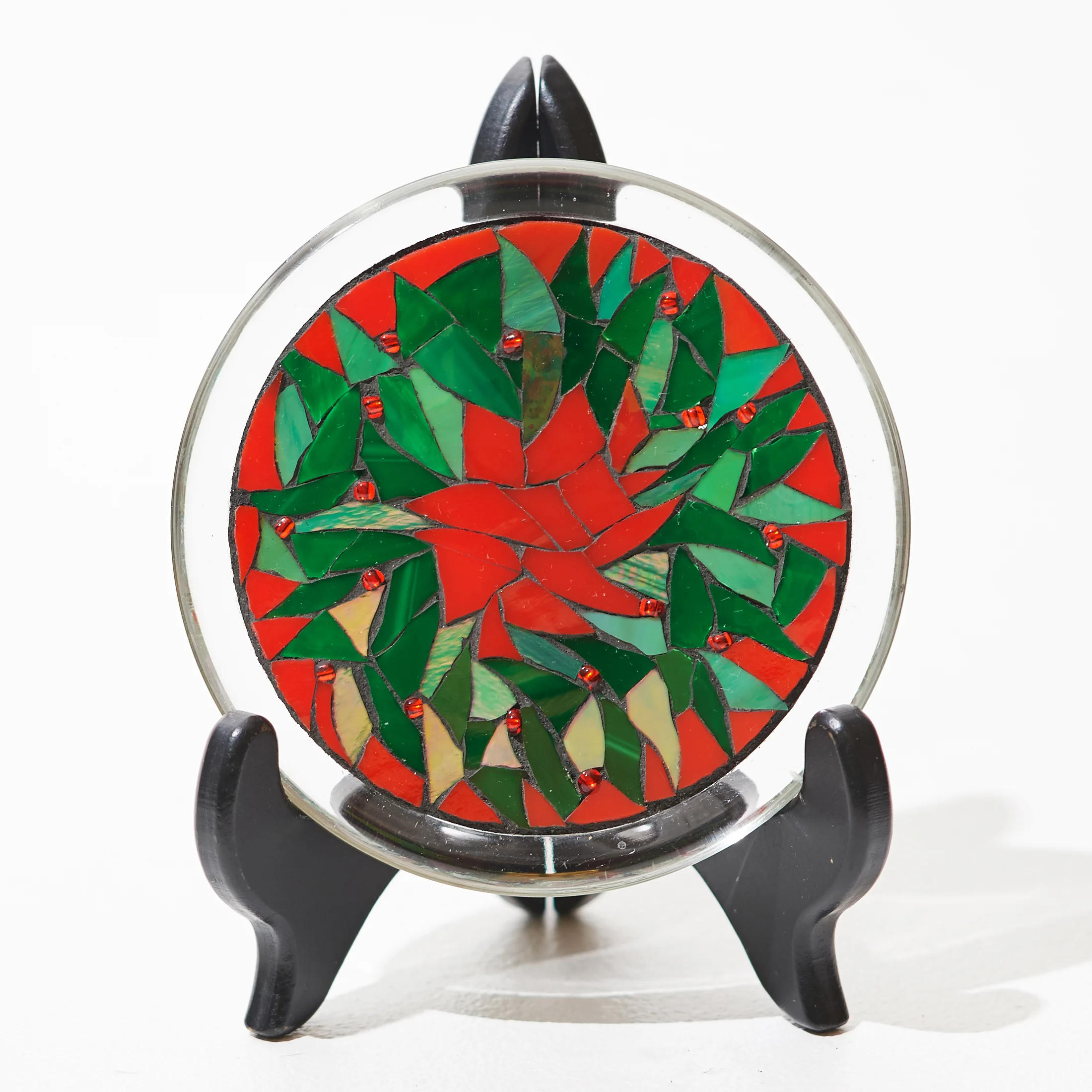 Holiday Wreath Mosaic Plate