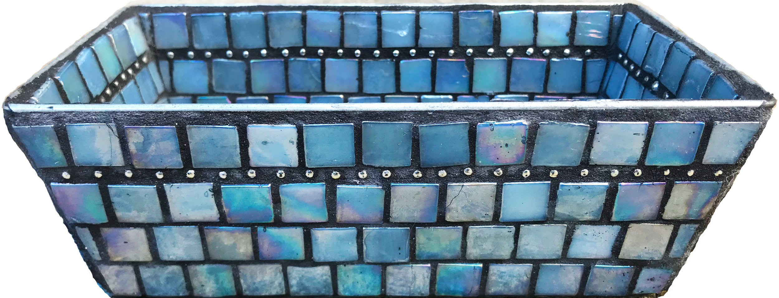 Blue Mosaic Bin