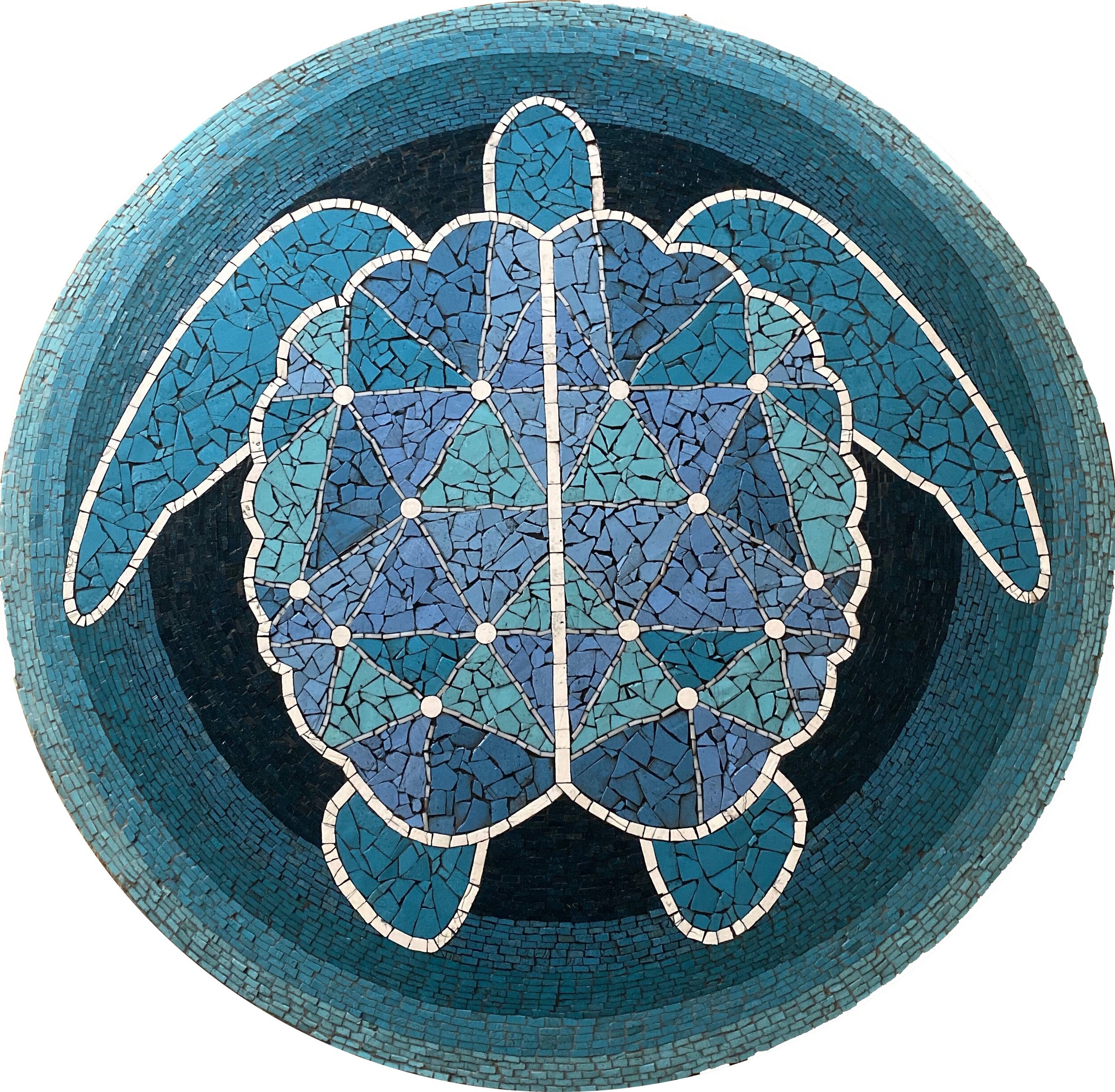 Turtle Mosaic Floor Medallion