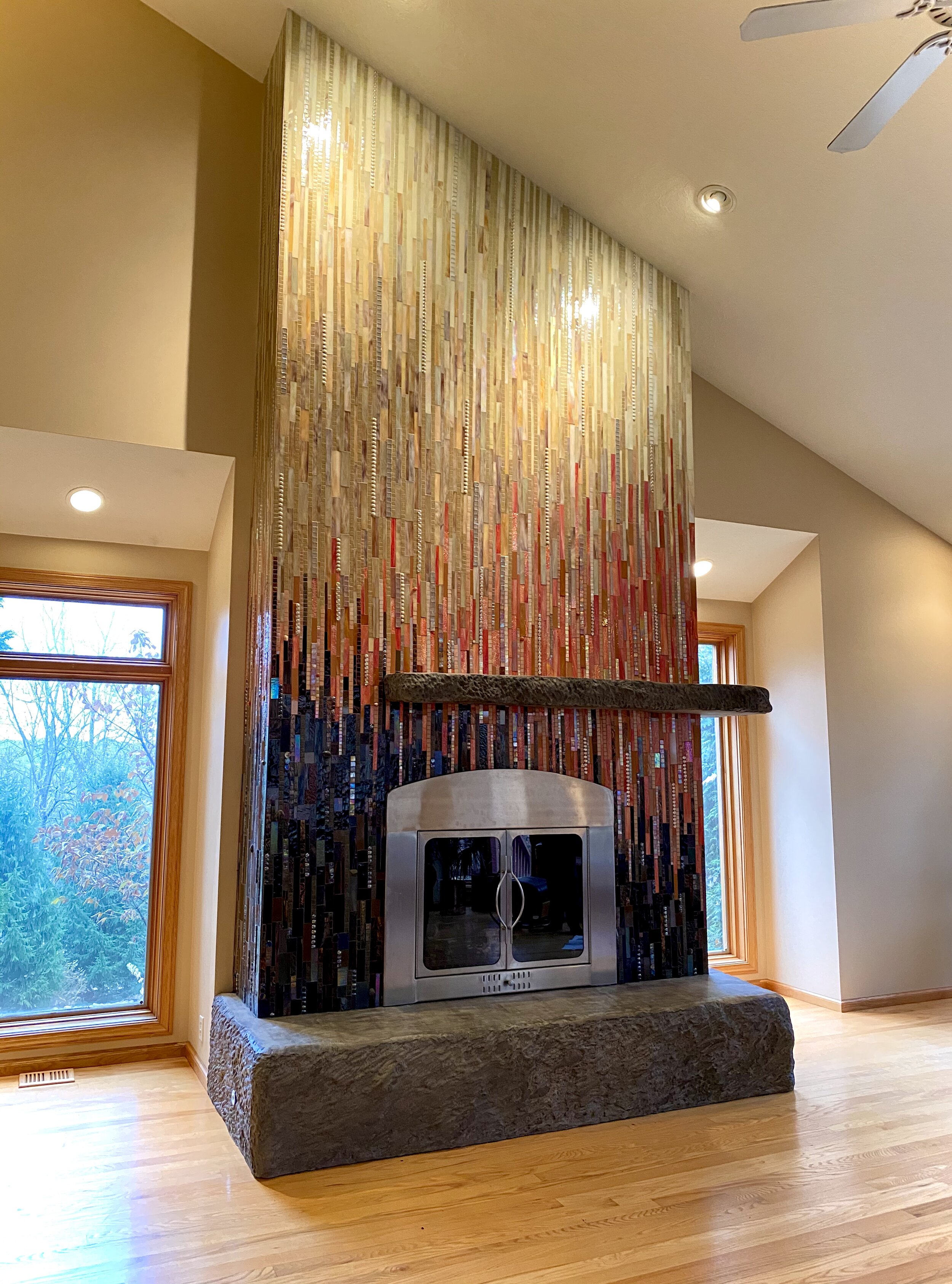 Ombre Mosaic Fireplace