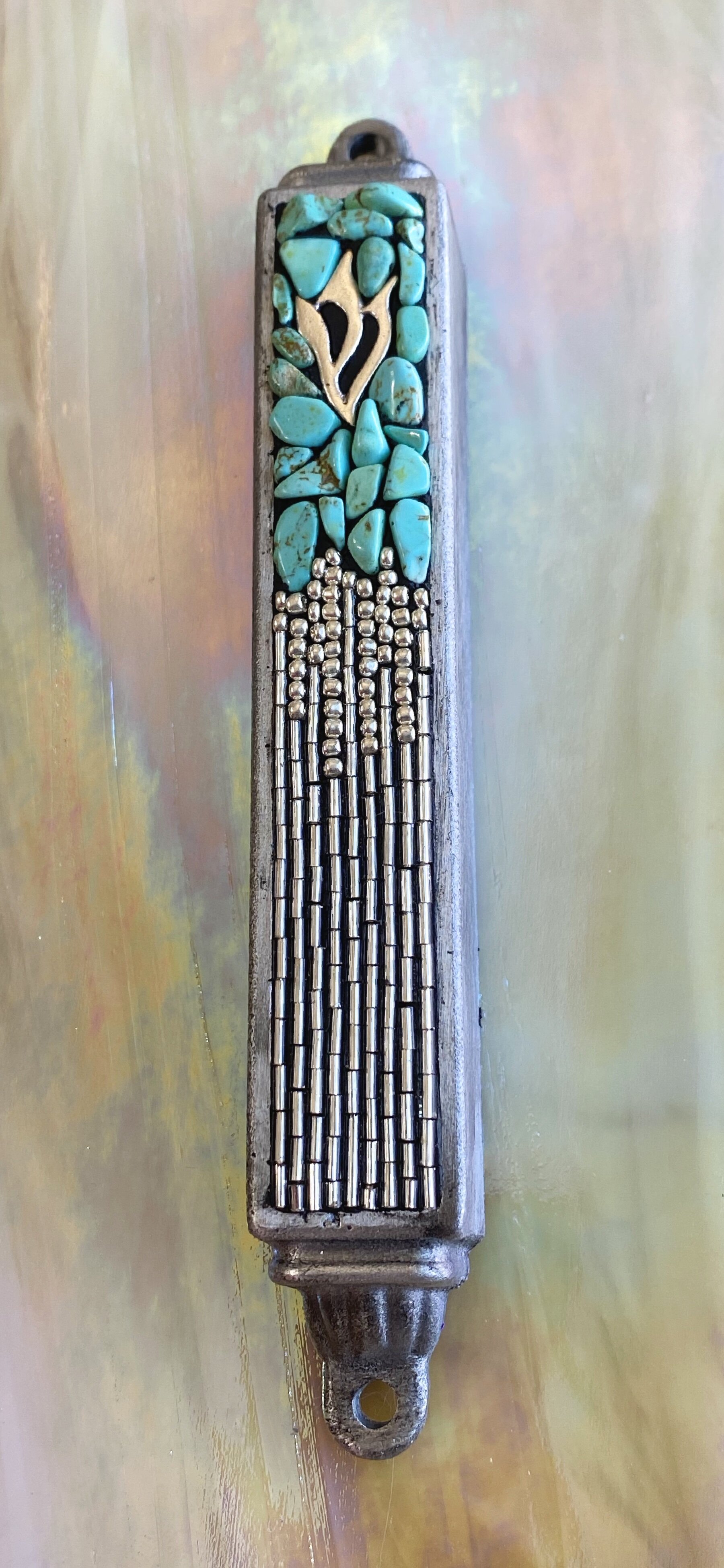 Turquoise Mountain Mosaic Mezuzah