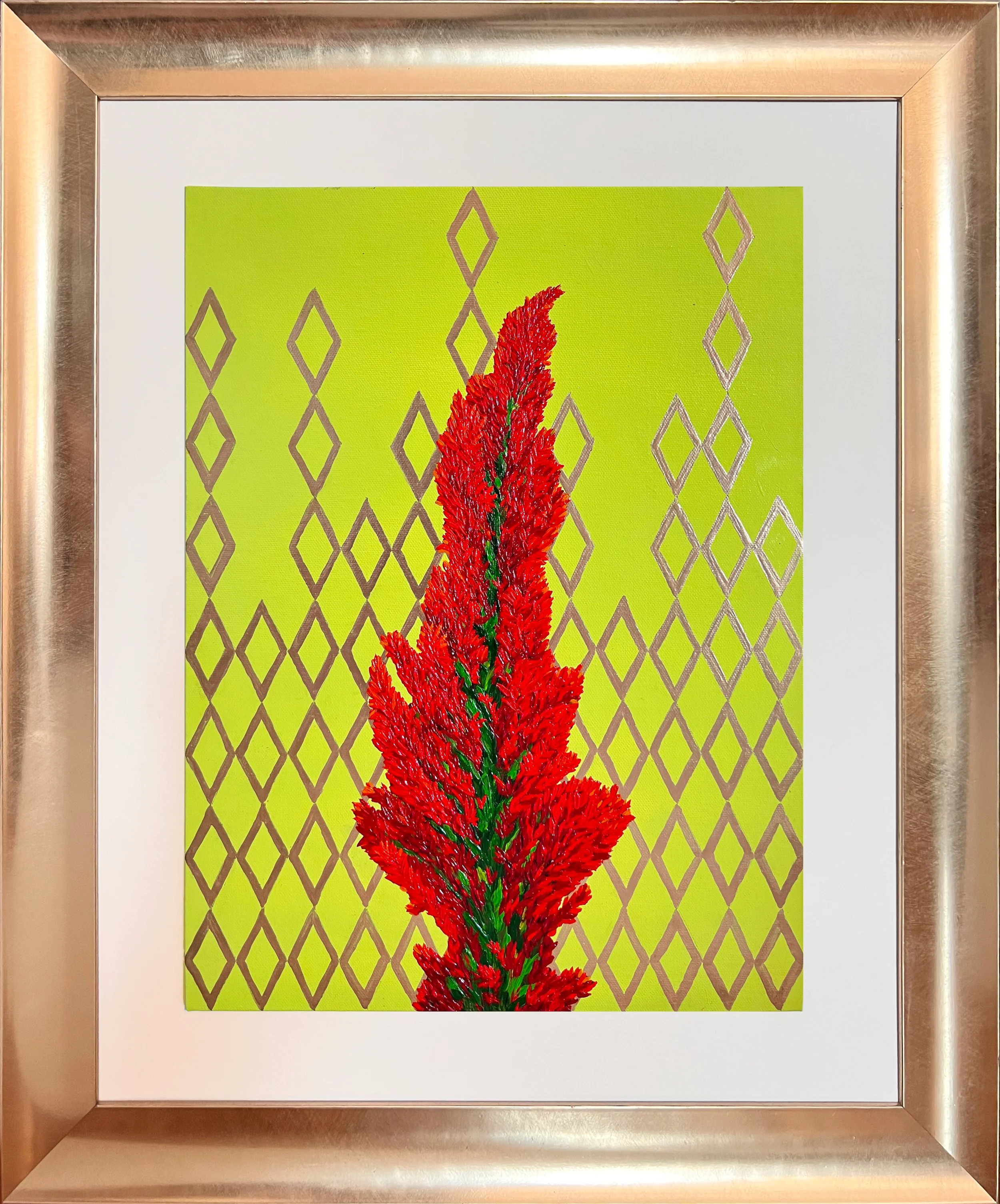 Celosia II Painting in Frame.jpg