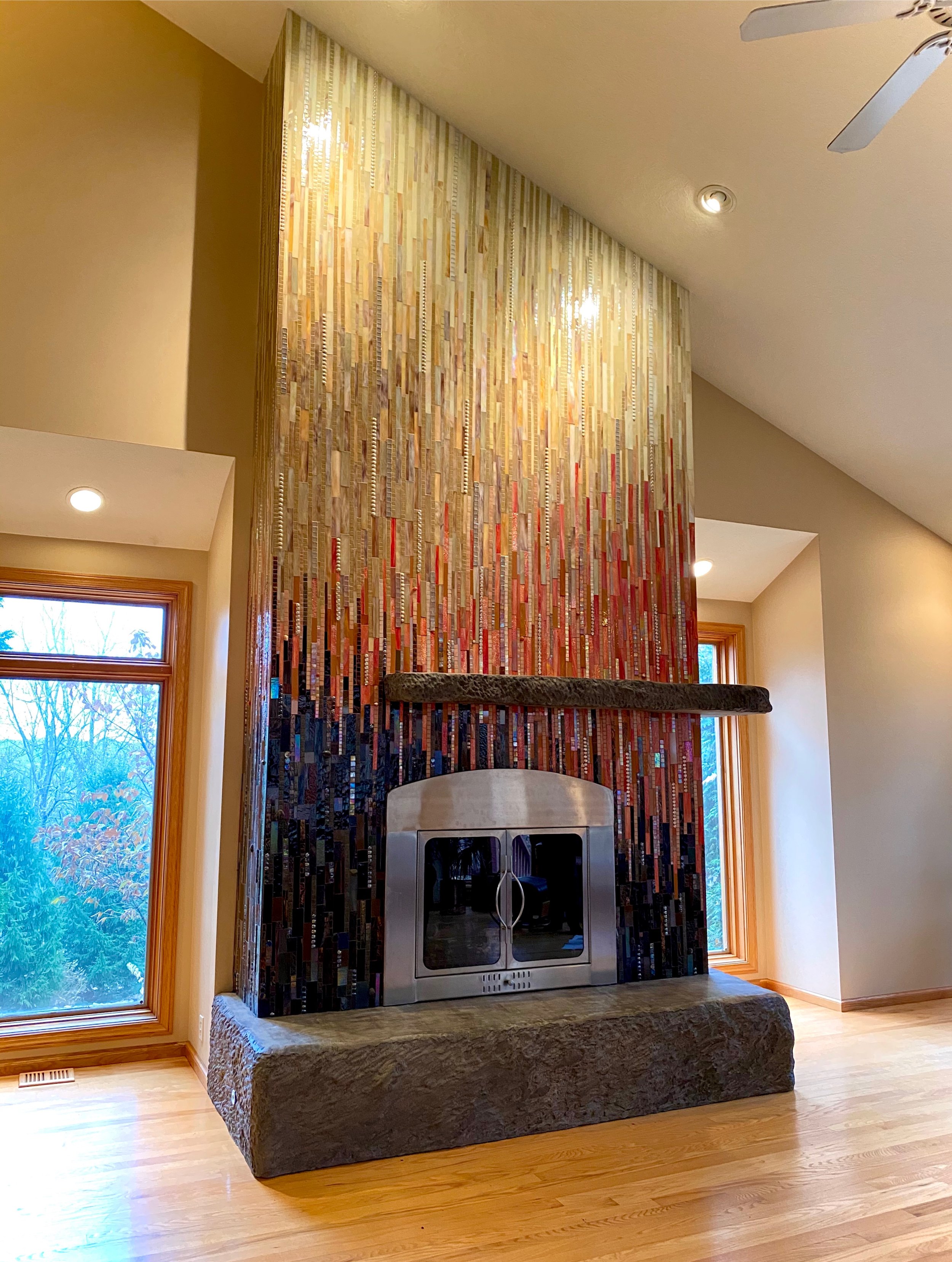 Ombre Mosaic Fireplace