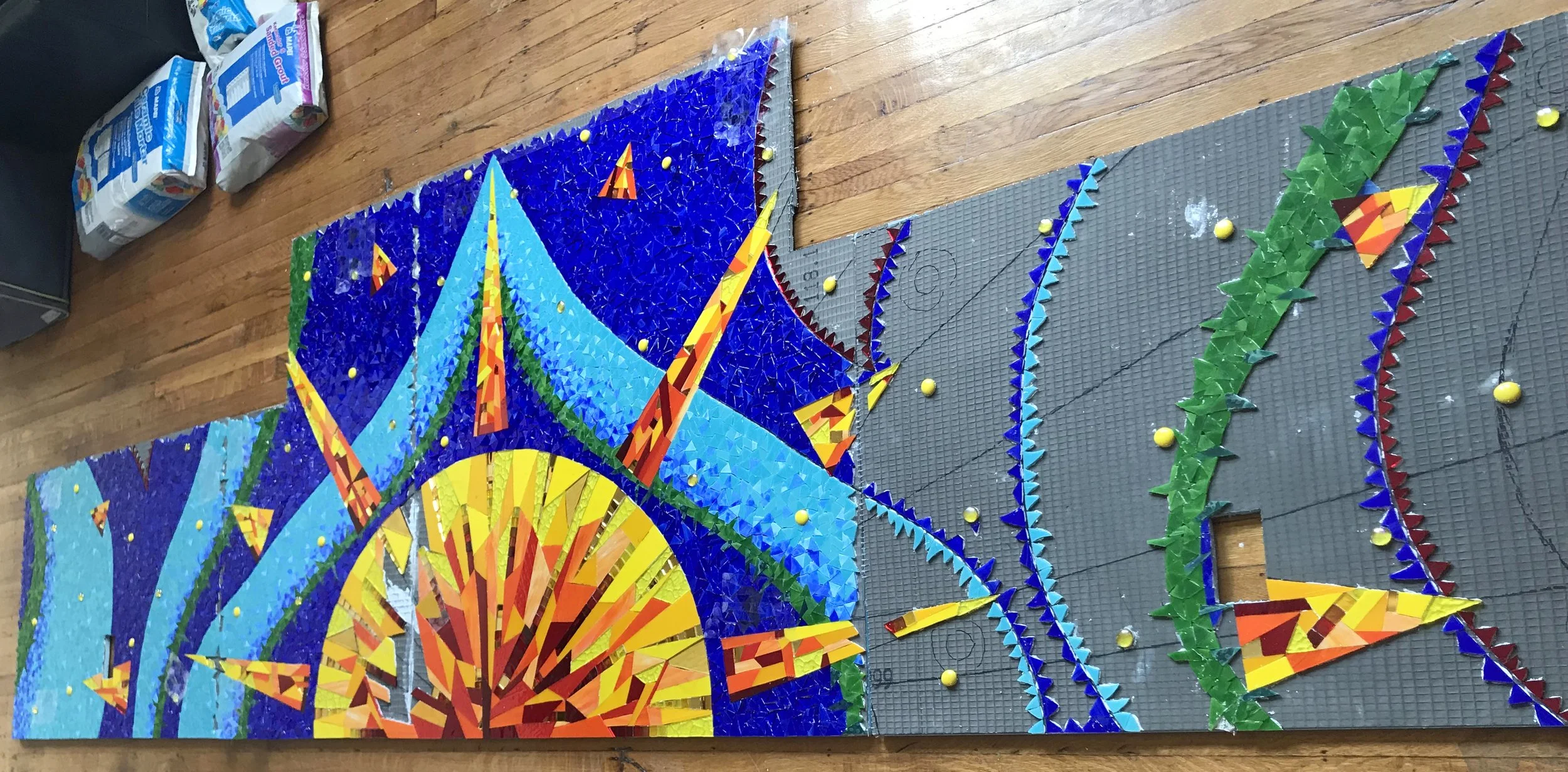 Sun Kitchen Backsplash, work in progress.