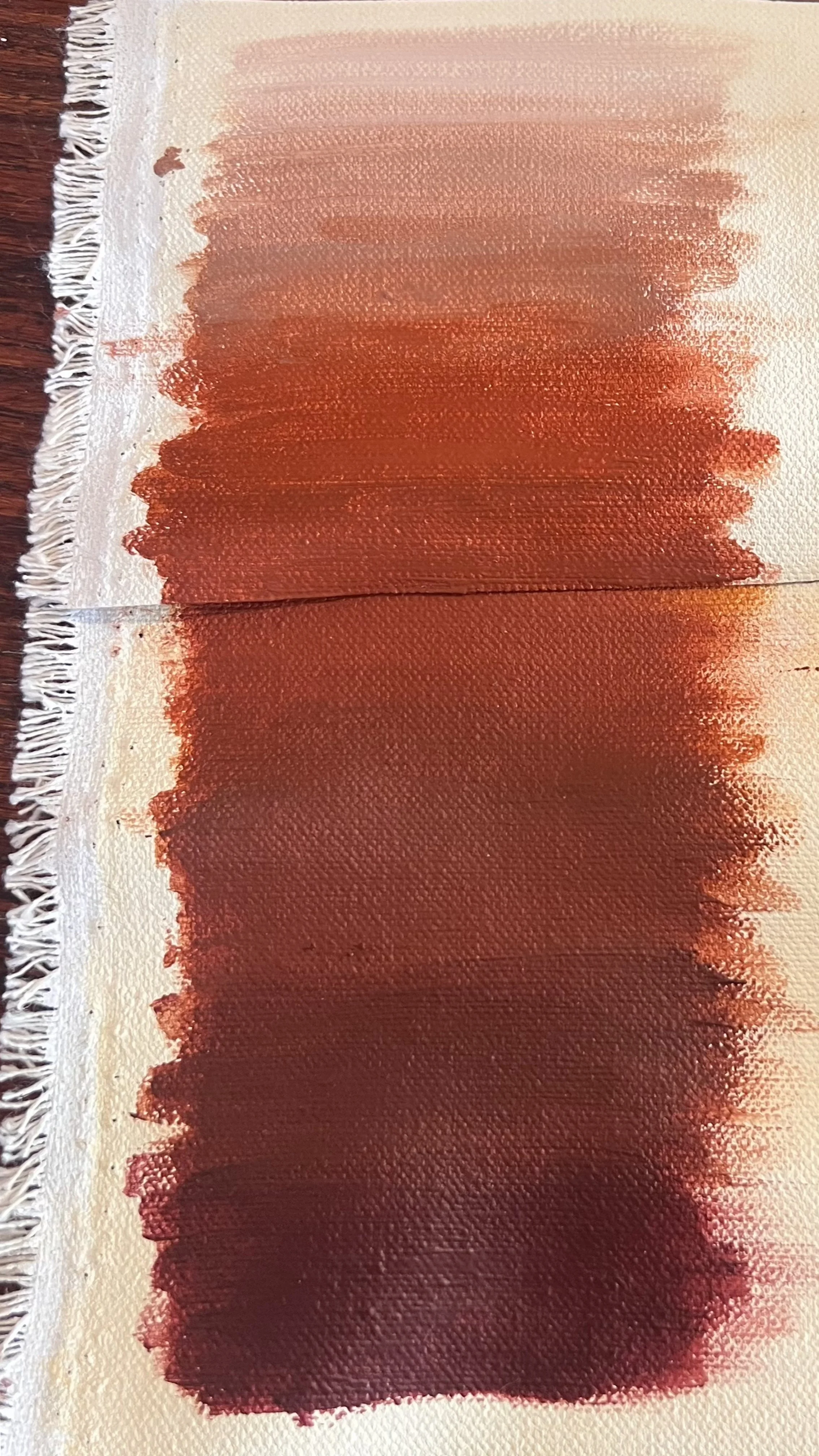 Paint palette study exploring reddish brown to rust to pink beige