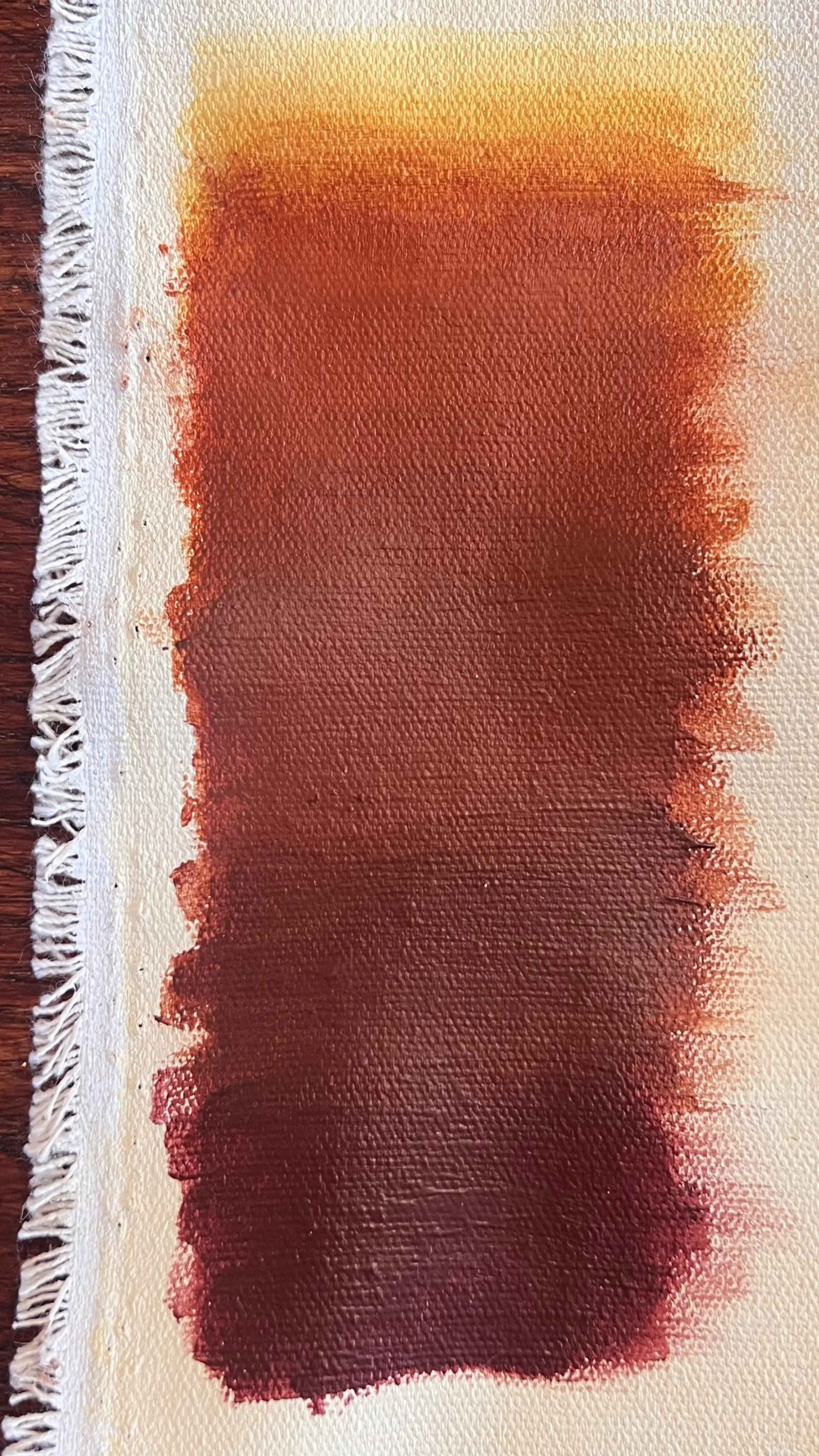 Paint palette study exploring reddish brown to rust to yellow